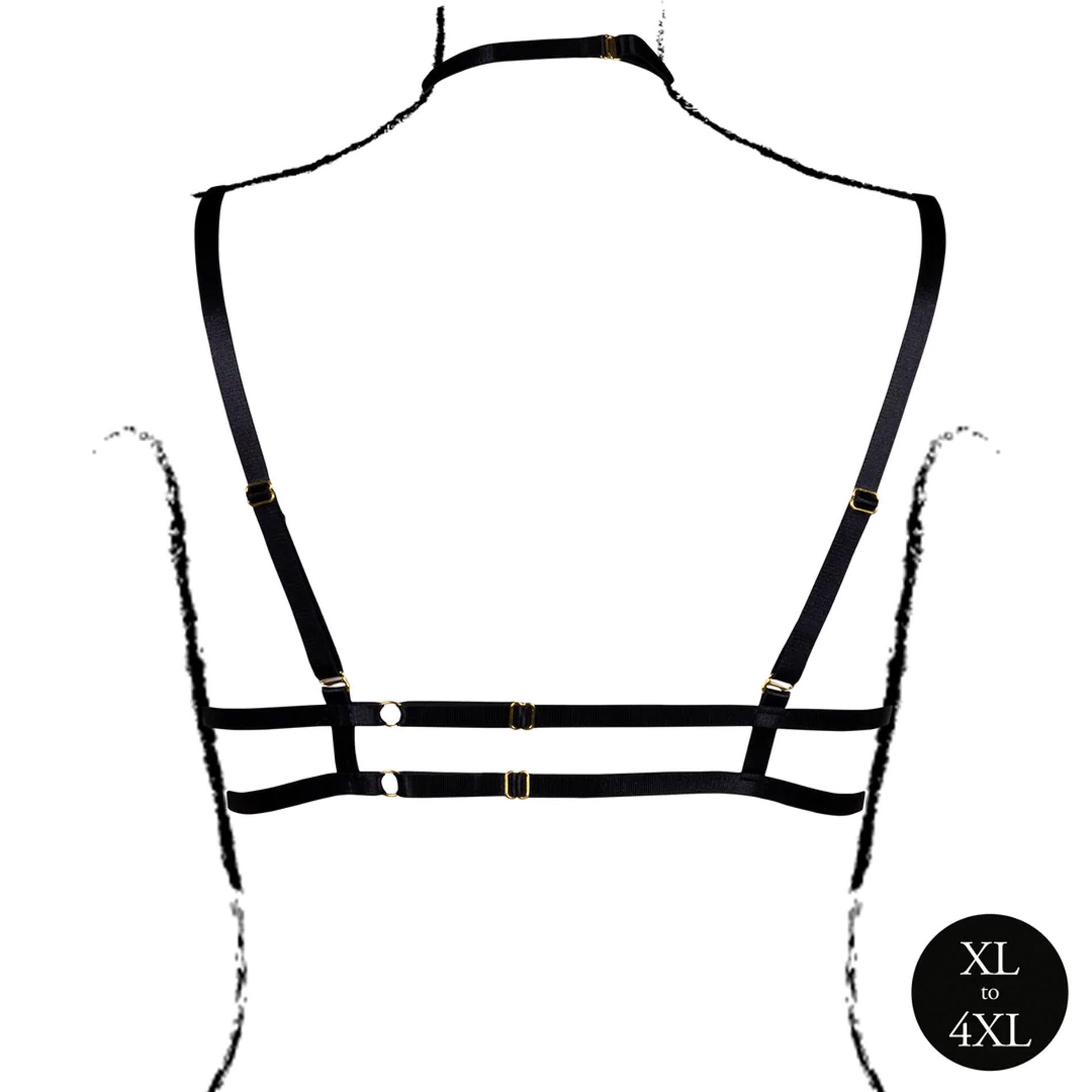 Open Cup Triangle Bra With Neck Strap And Adjustable Sliders - Plus Size