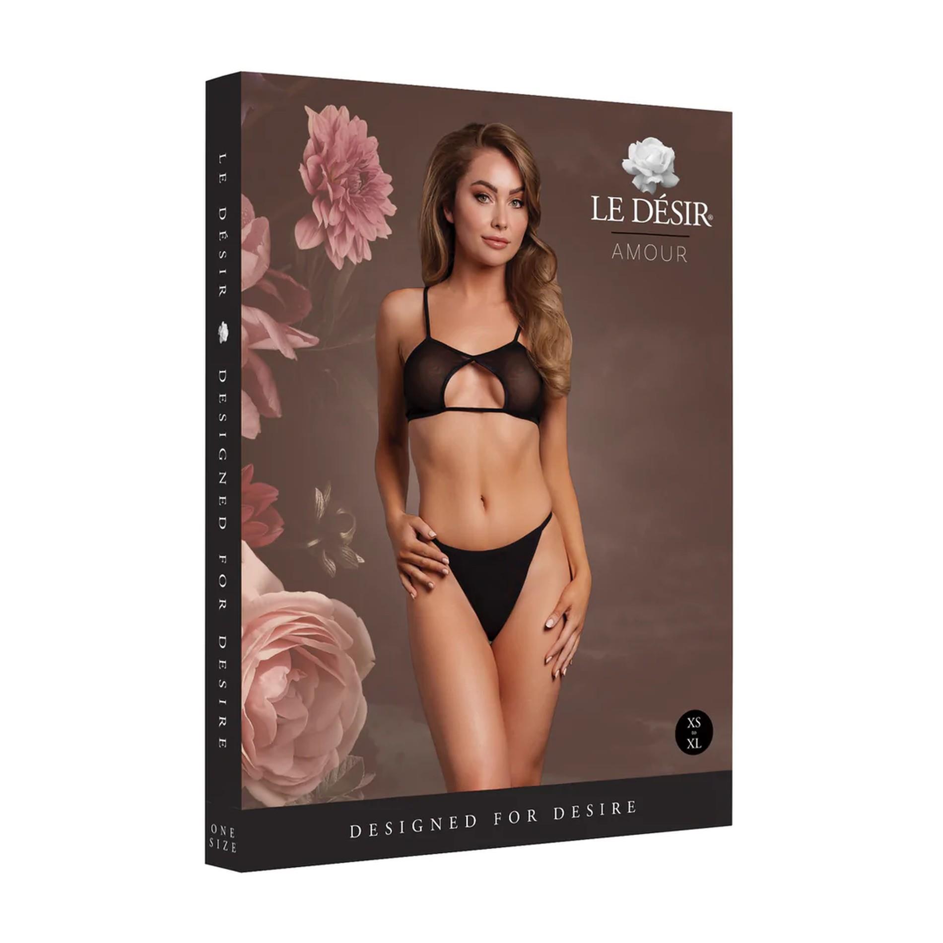 Keyhole Mesh Bra With Double Back Straps And Adjustable Sliders - One Size