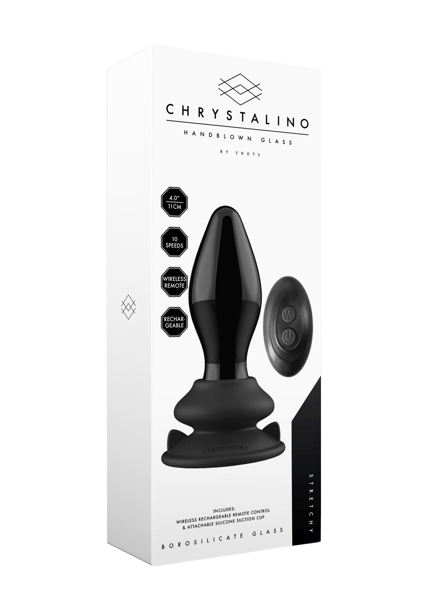 Stretchy - With Suction Cup And Remote - 10 Speed - Black