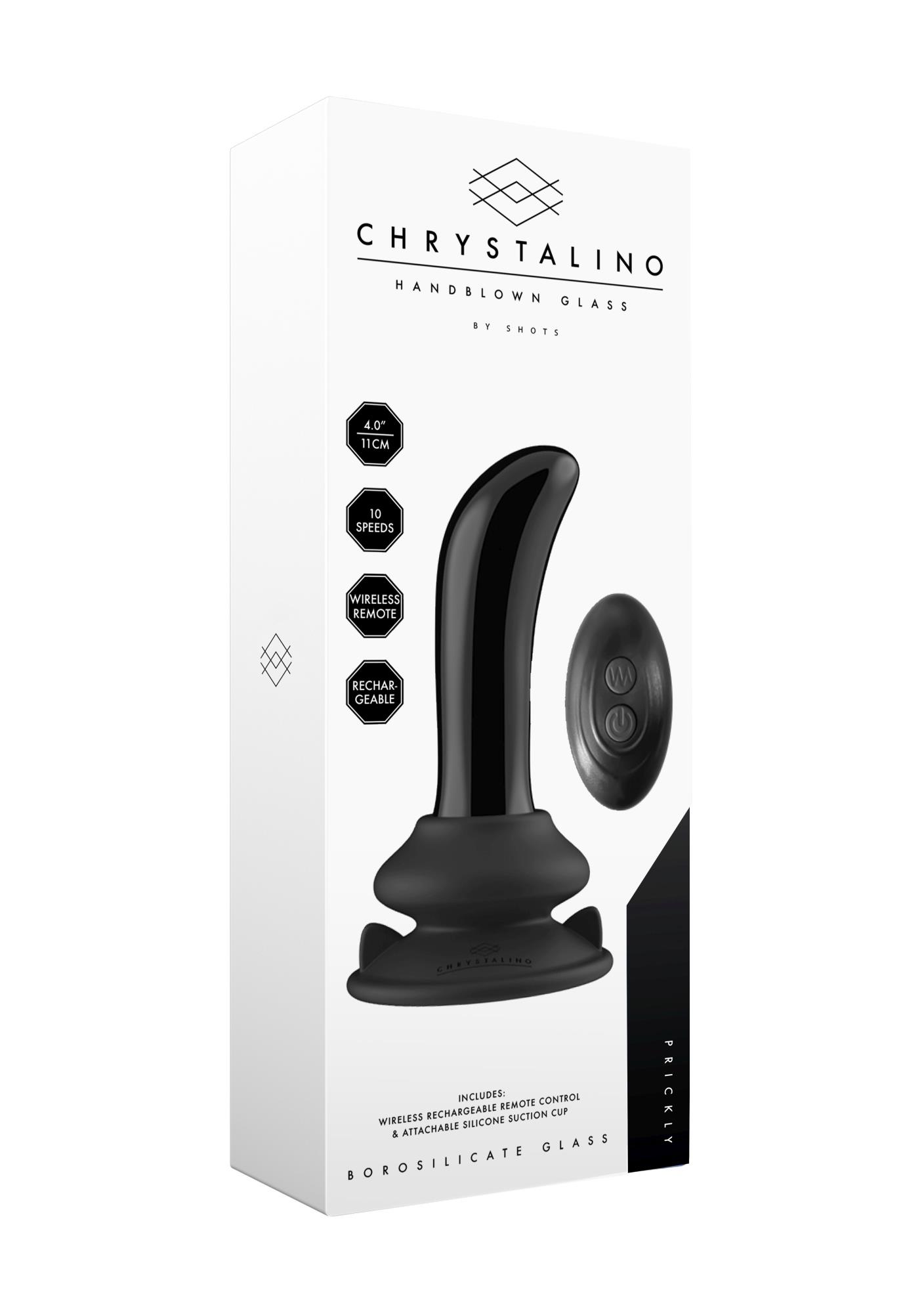 Prickly - With Suction Cup And Remote - 10 Speed - Black