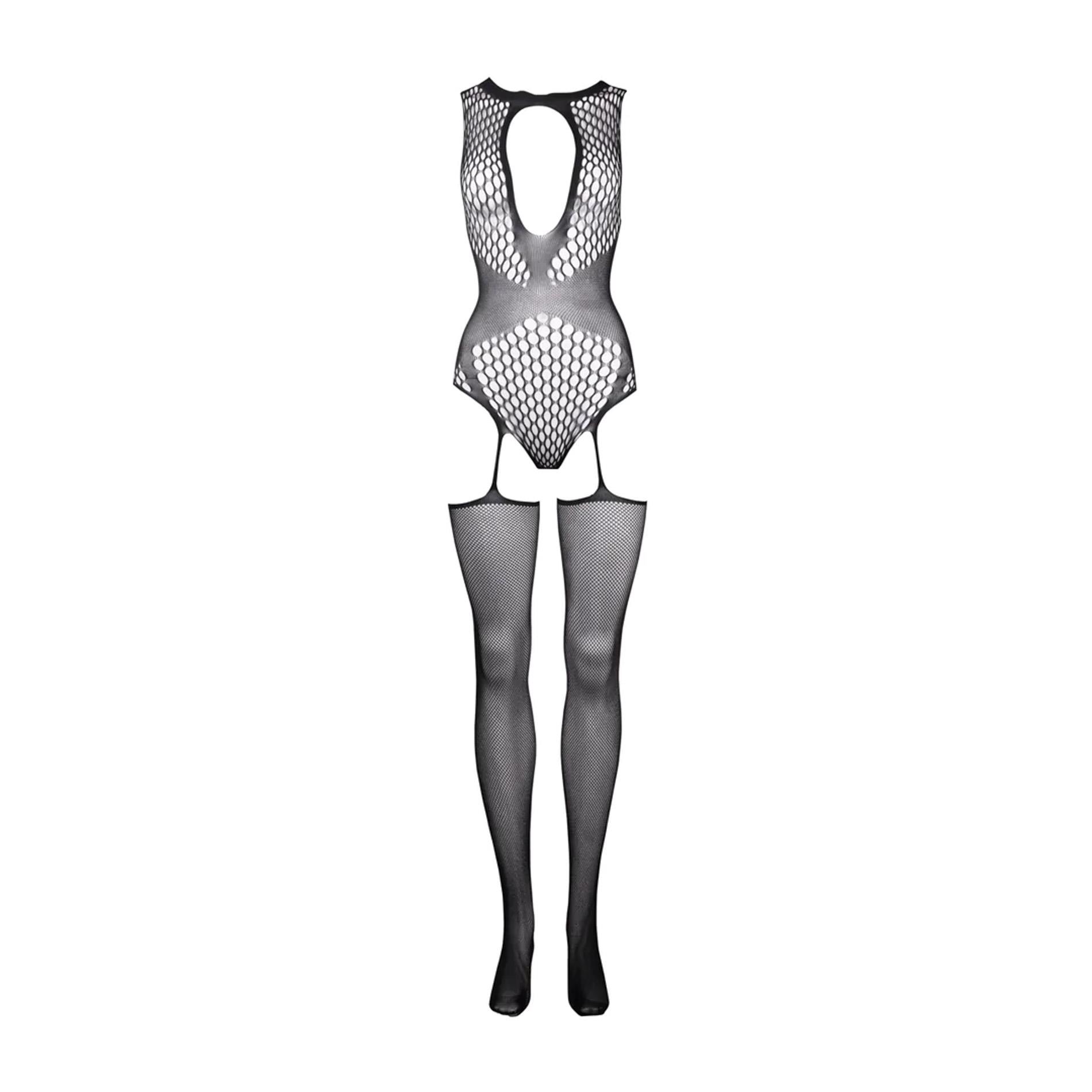 Contrast Suspender Bodystocking - One Size