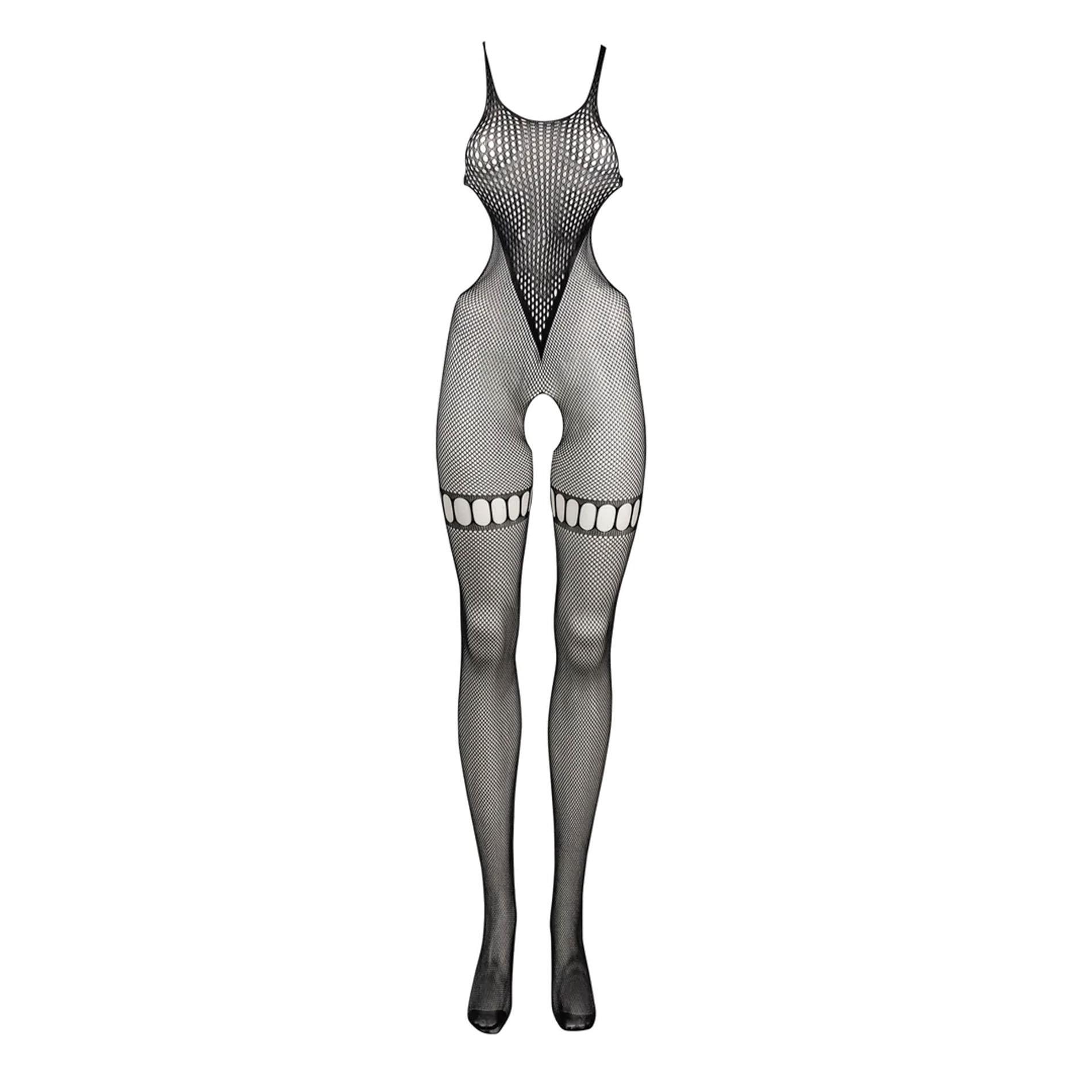 Net High Neck Bodystocking - One Size