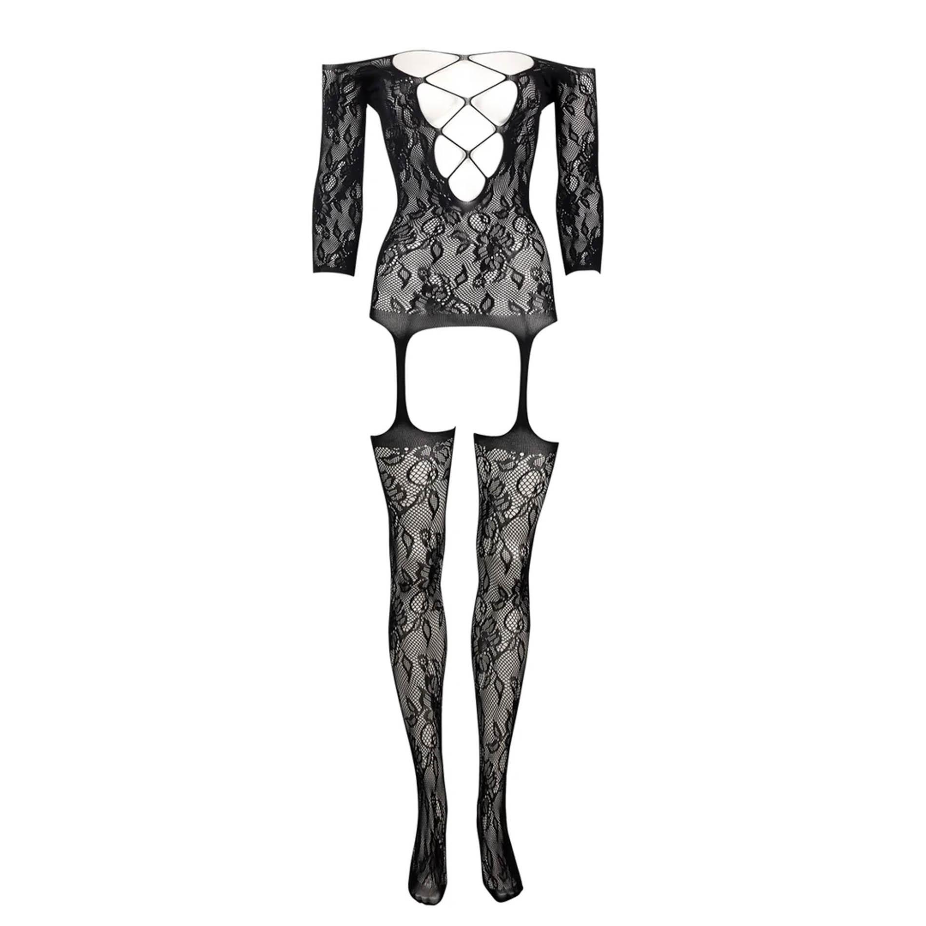 Criss Cross Neck Bodystocking - One Size