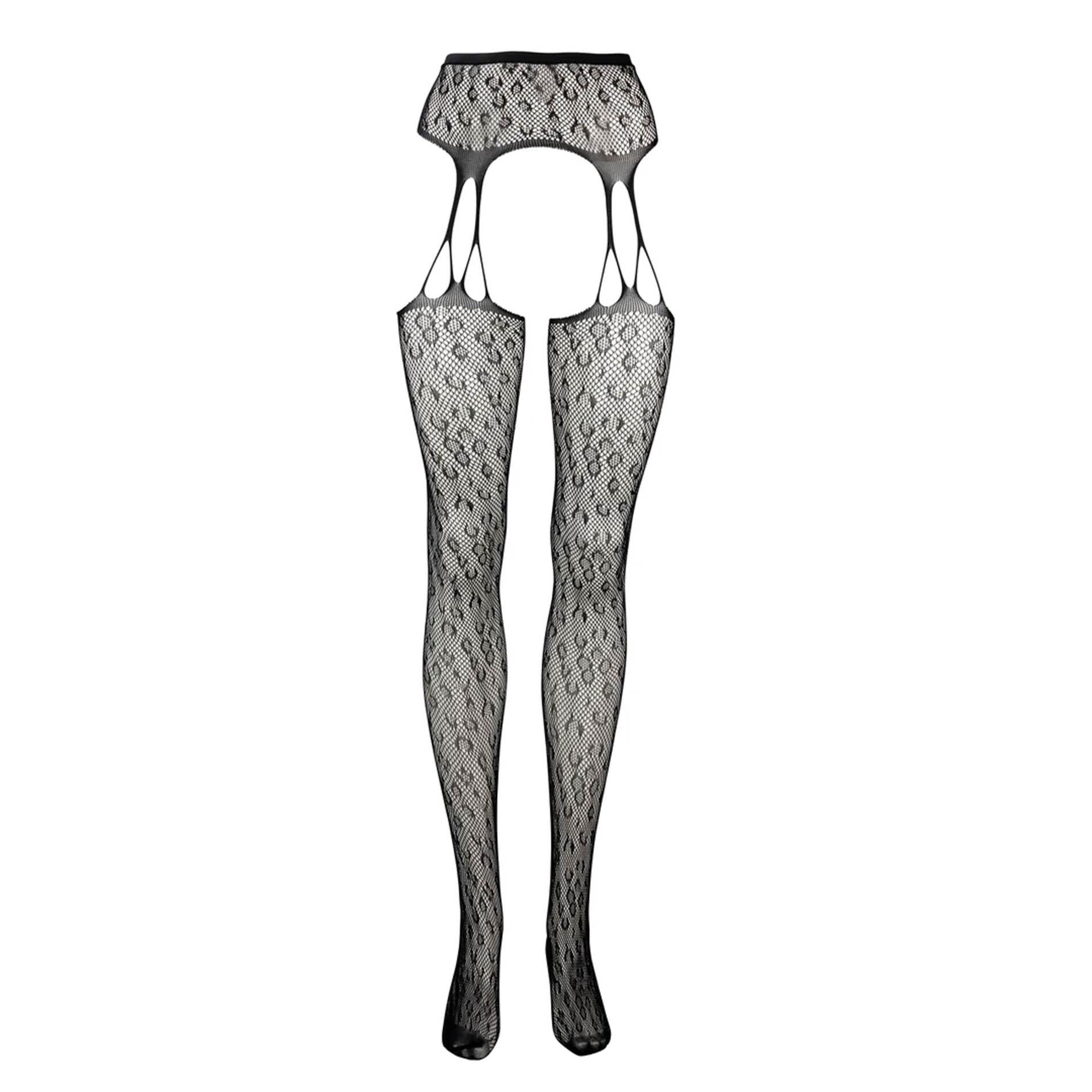 Suspender Leopard Pantyhose - One Size