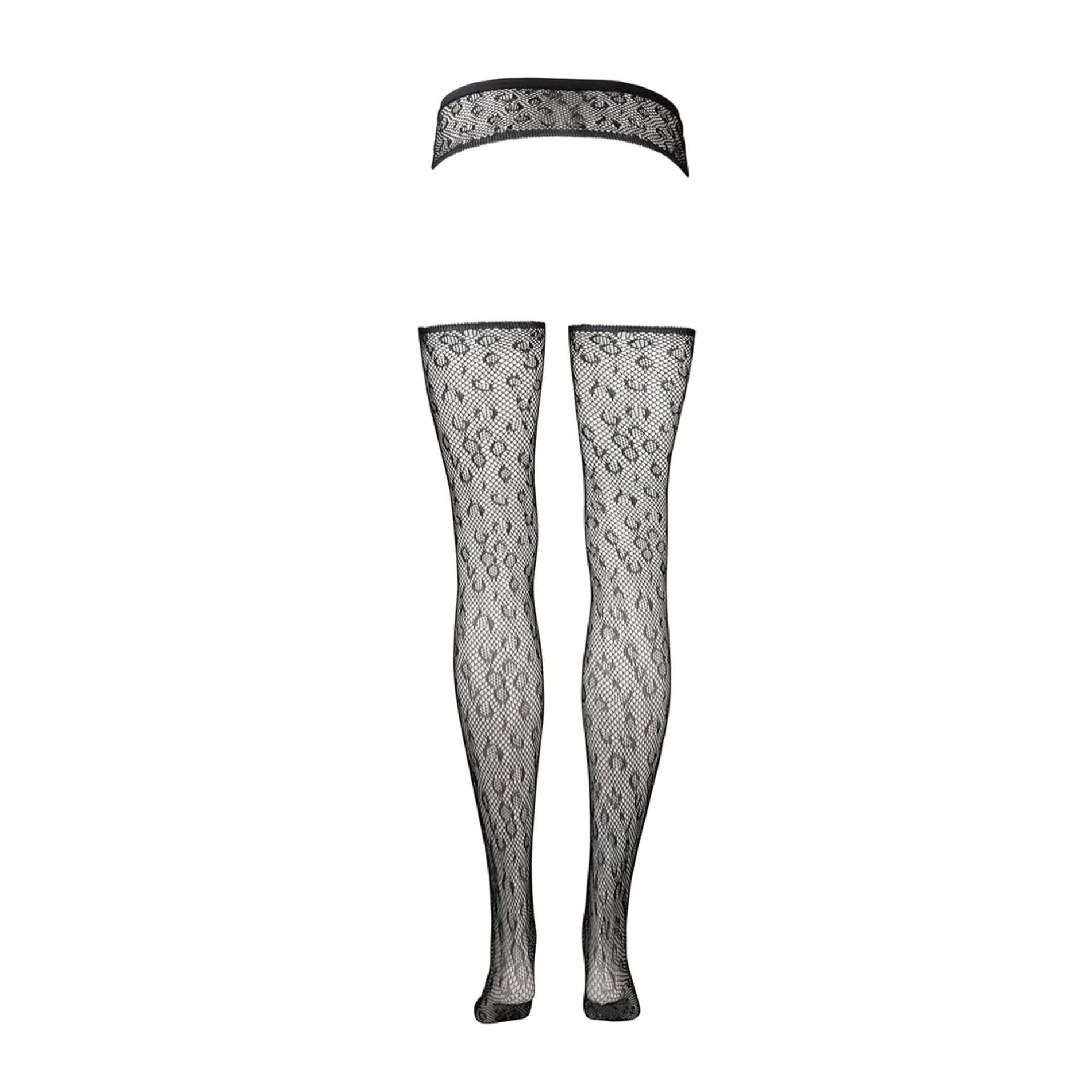 Suspender Leopard Pantyhose - One Size