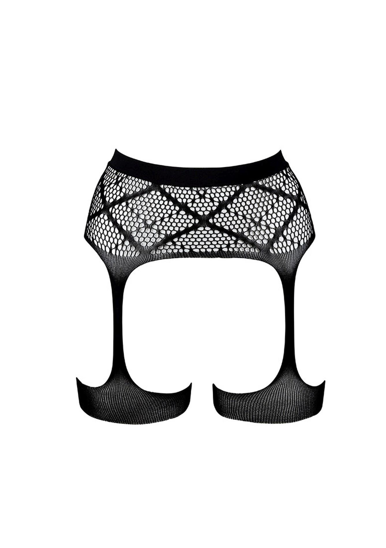Striped, Fishnet Garterbelt - One Size