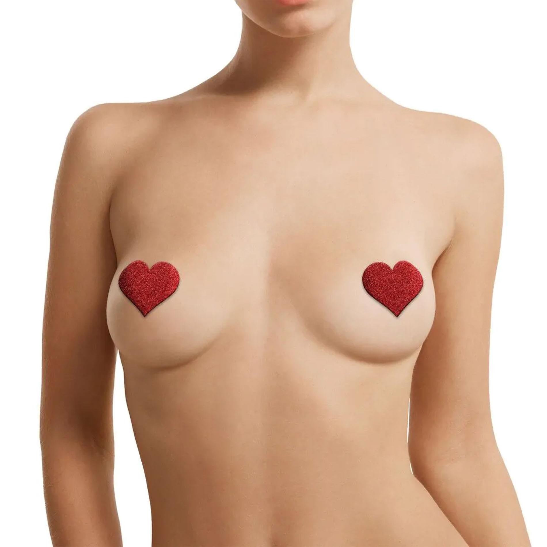 Nipple Cover Set - Cross Star Heart - Red