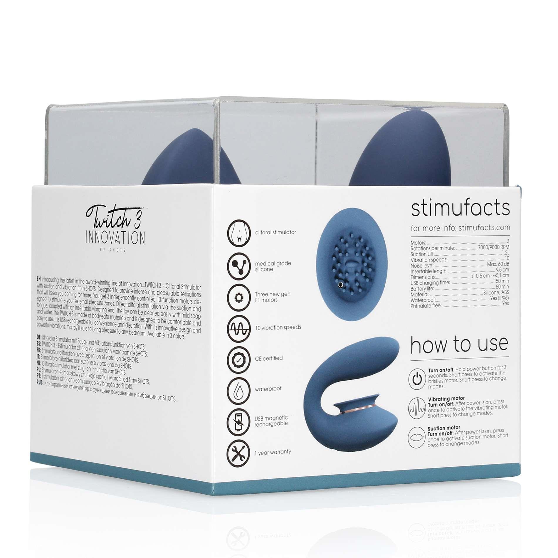 Twitch 3 - Rechargeable Vibrator & Suction - 10 Speed