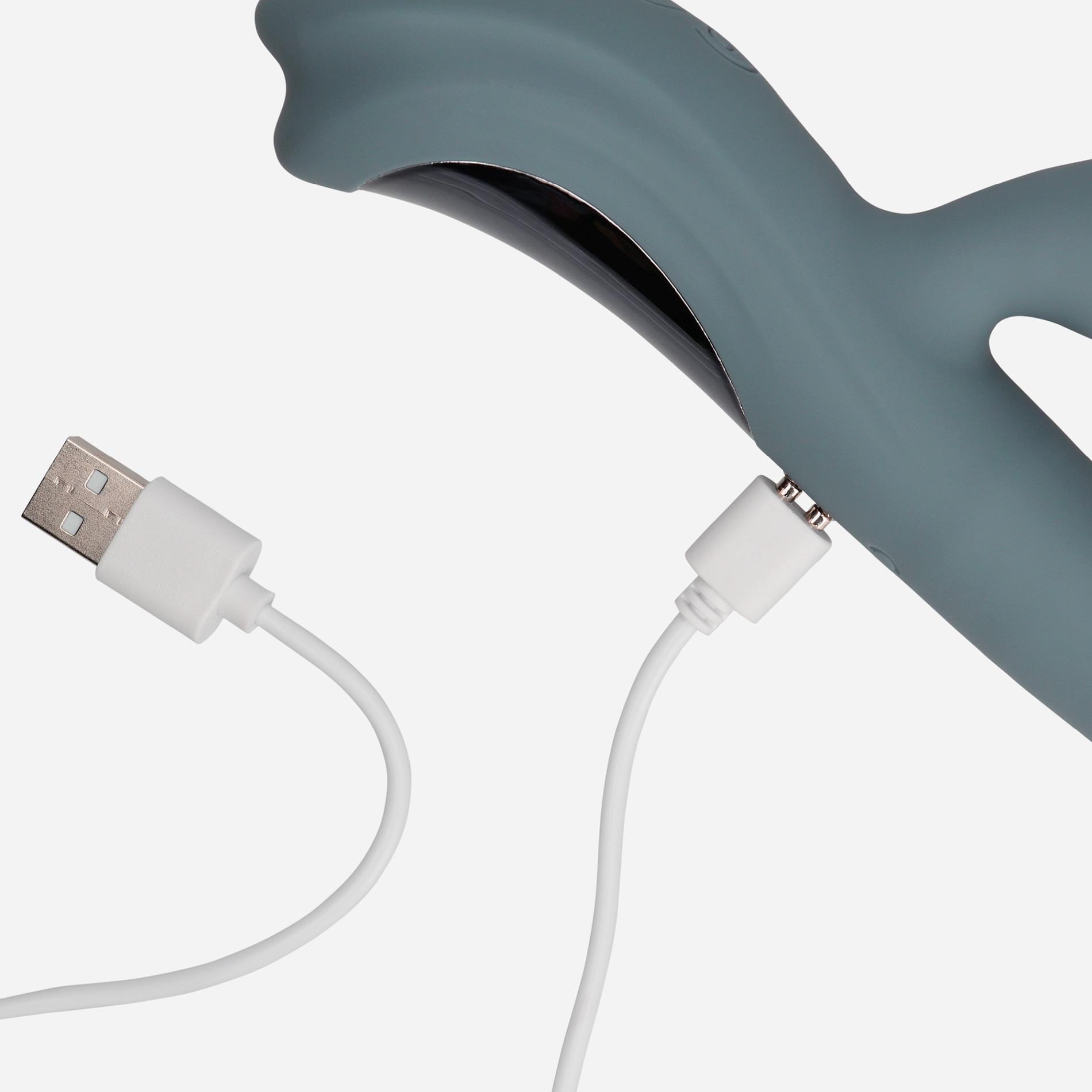 Wibrator ze stymulacją łechtaczki i membraną pulsującą fingering motion rabbit vibrator