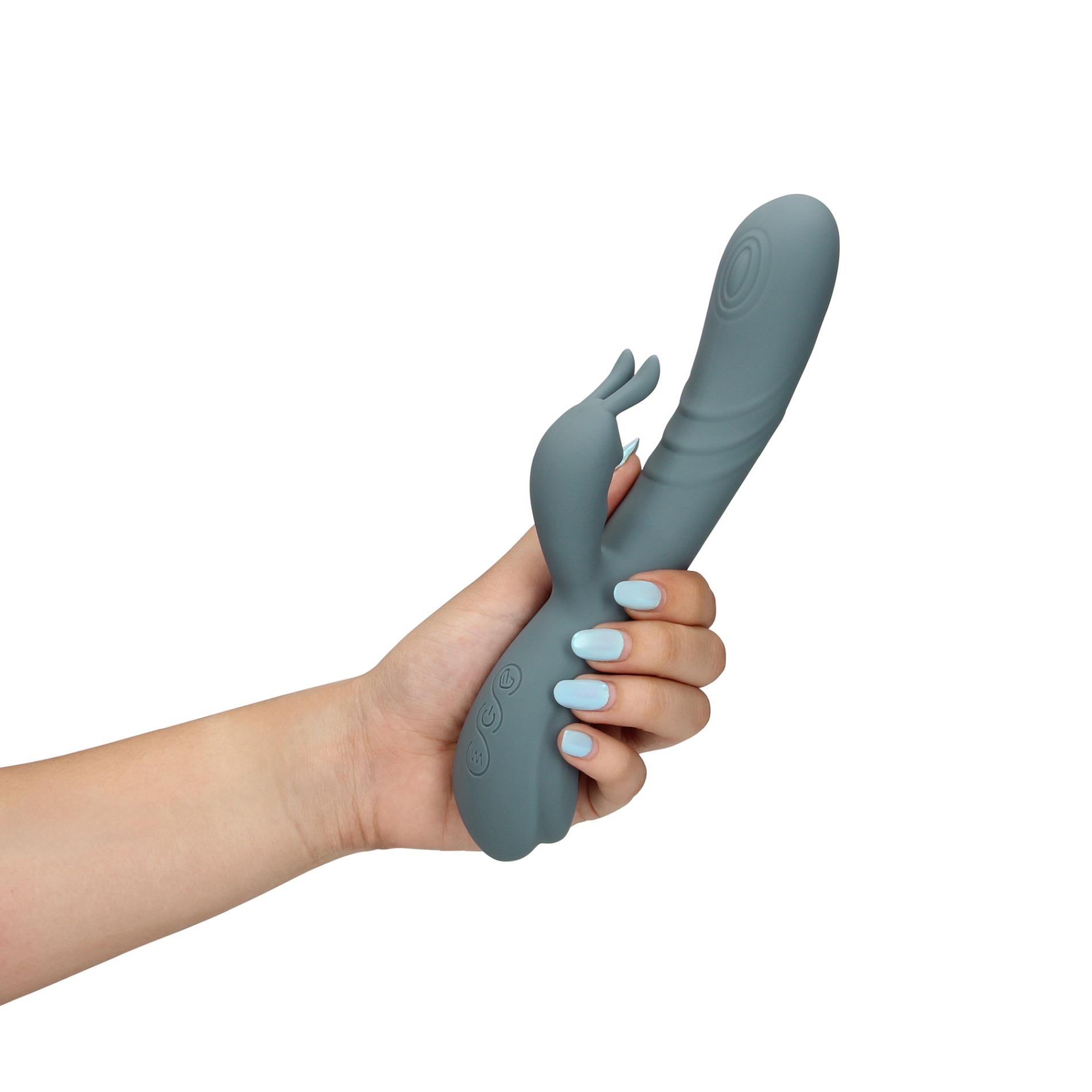 Wibrator ze stymulacją łechtaczki i membraną pulsującą fingering motion rabbit vibrator