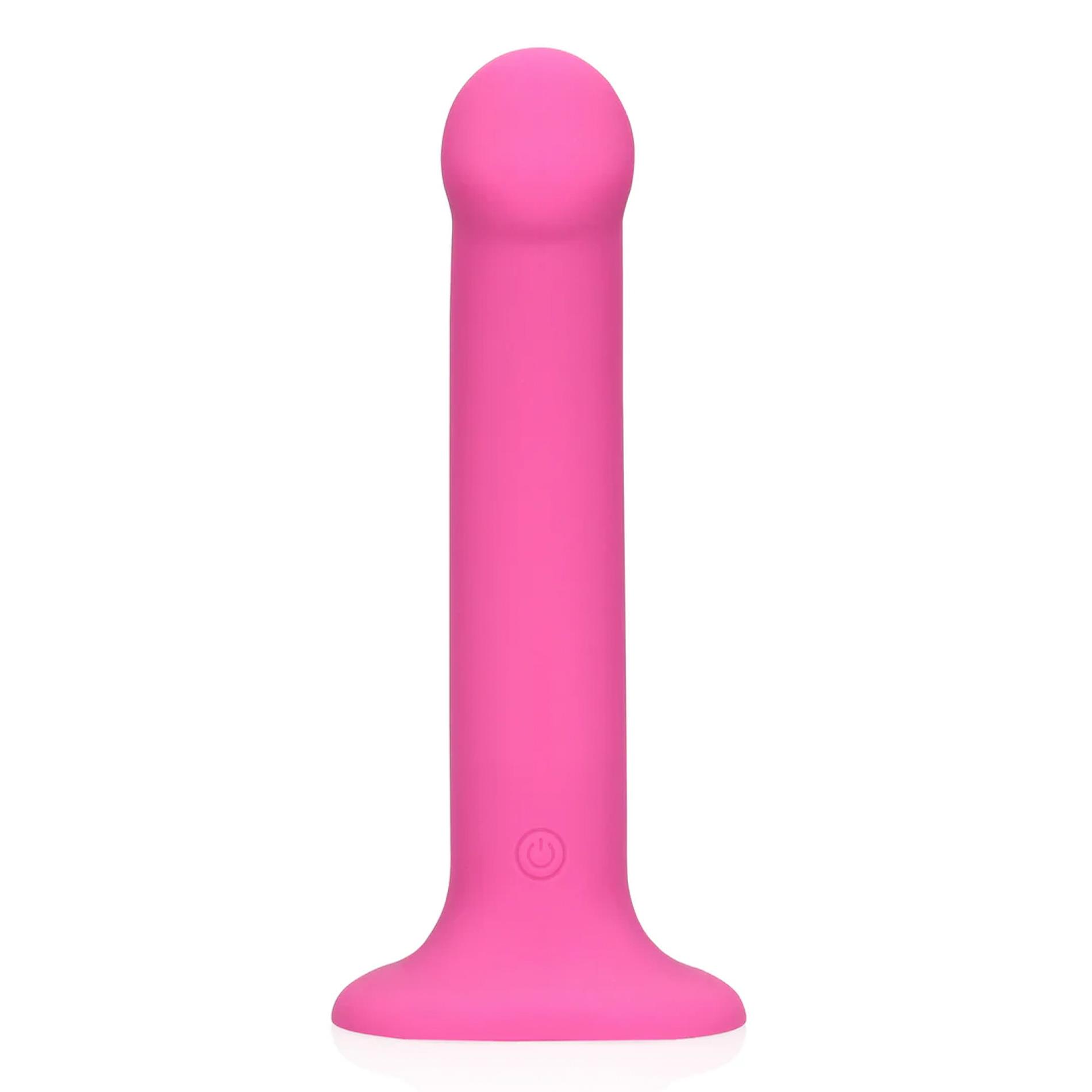 Non-Phallic Vibrating Dildo - Medium - Powerful Pink
