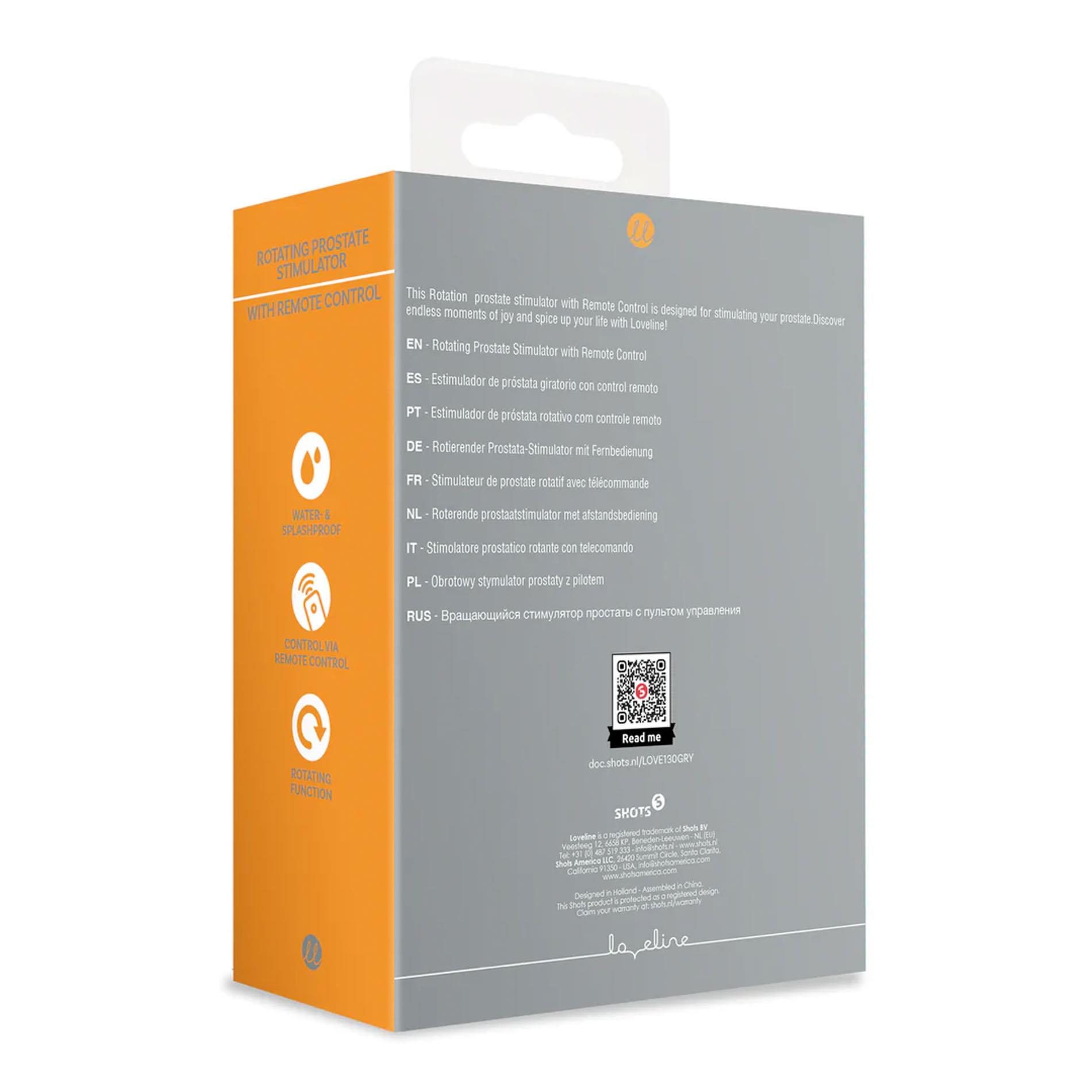 Rotating Prostate Stimulator With Remote Control - Gotham Grey