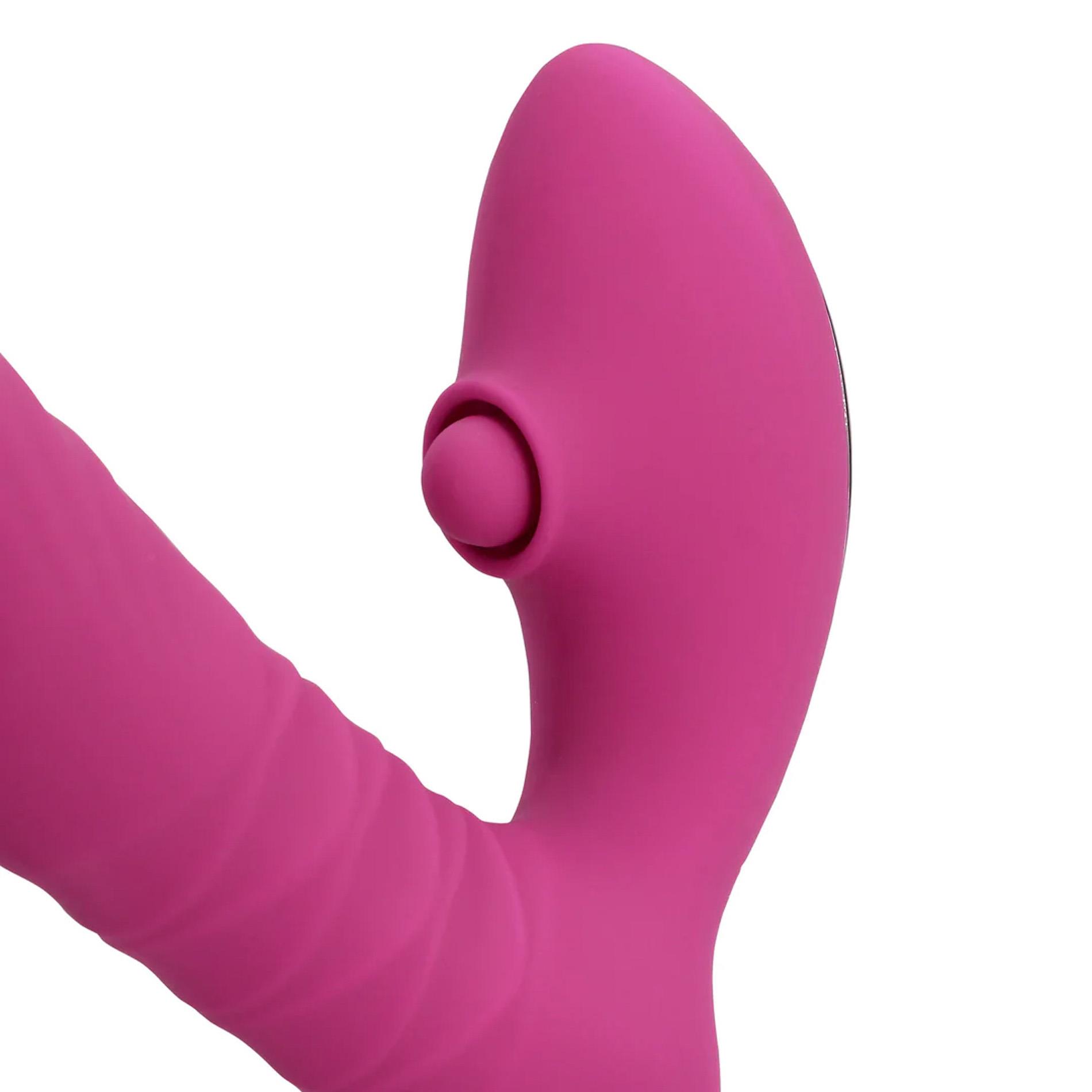Thrusting And Tapping Vibrator - Powerful Pink
