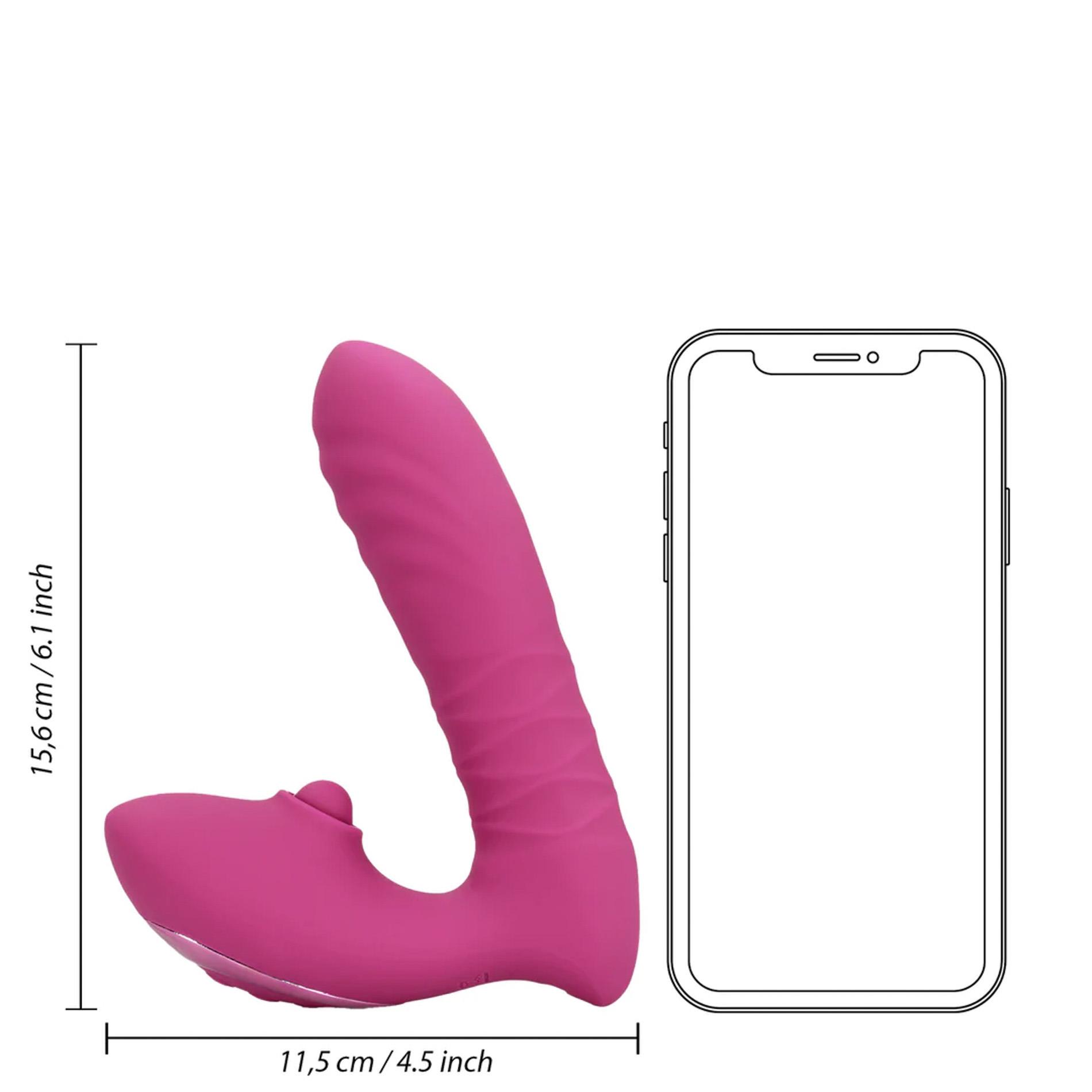 Thrusting And Tapping Vibrator - Powerful Pink