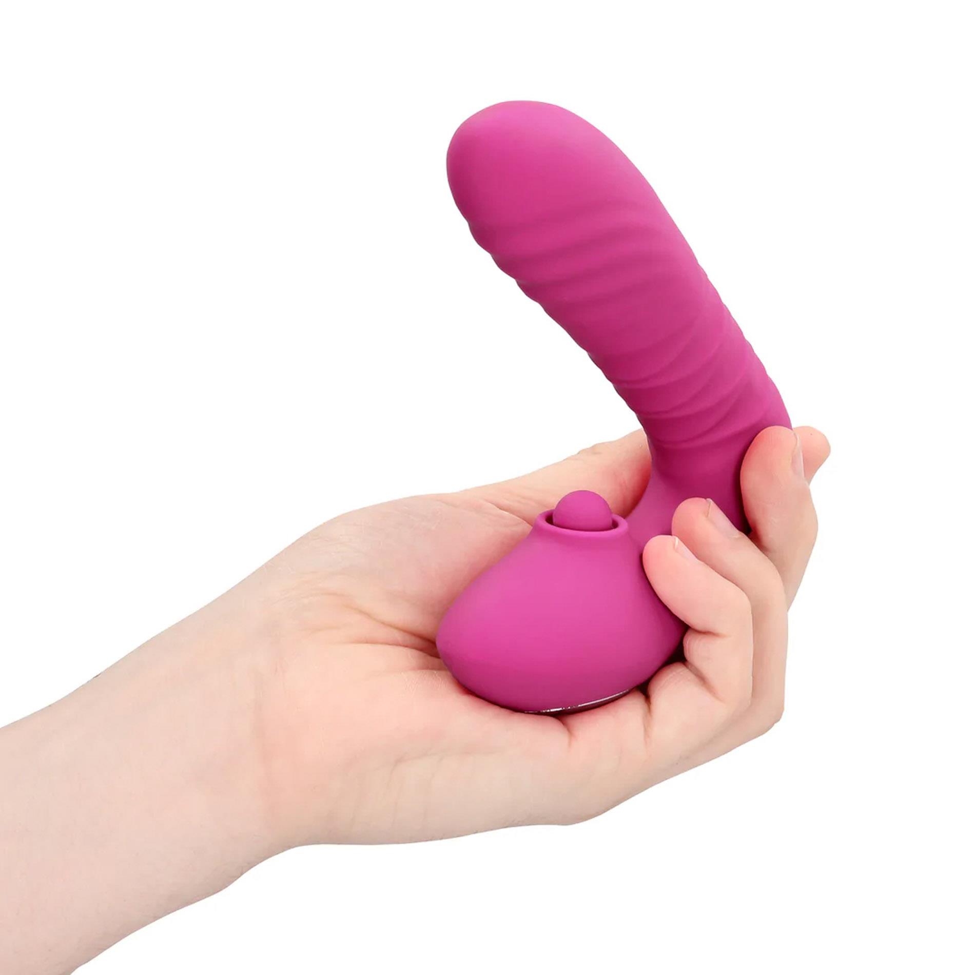 Thrusting And Tapping Vibrator - Powerful Pink