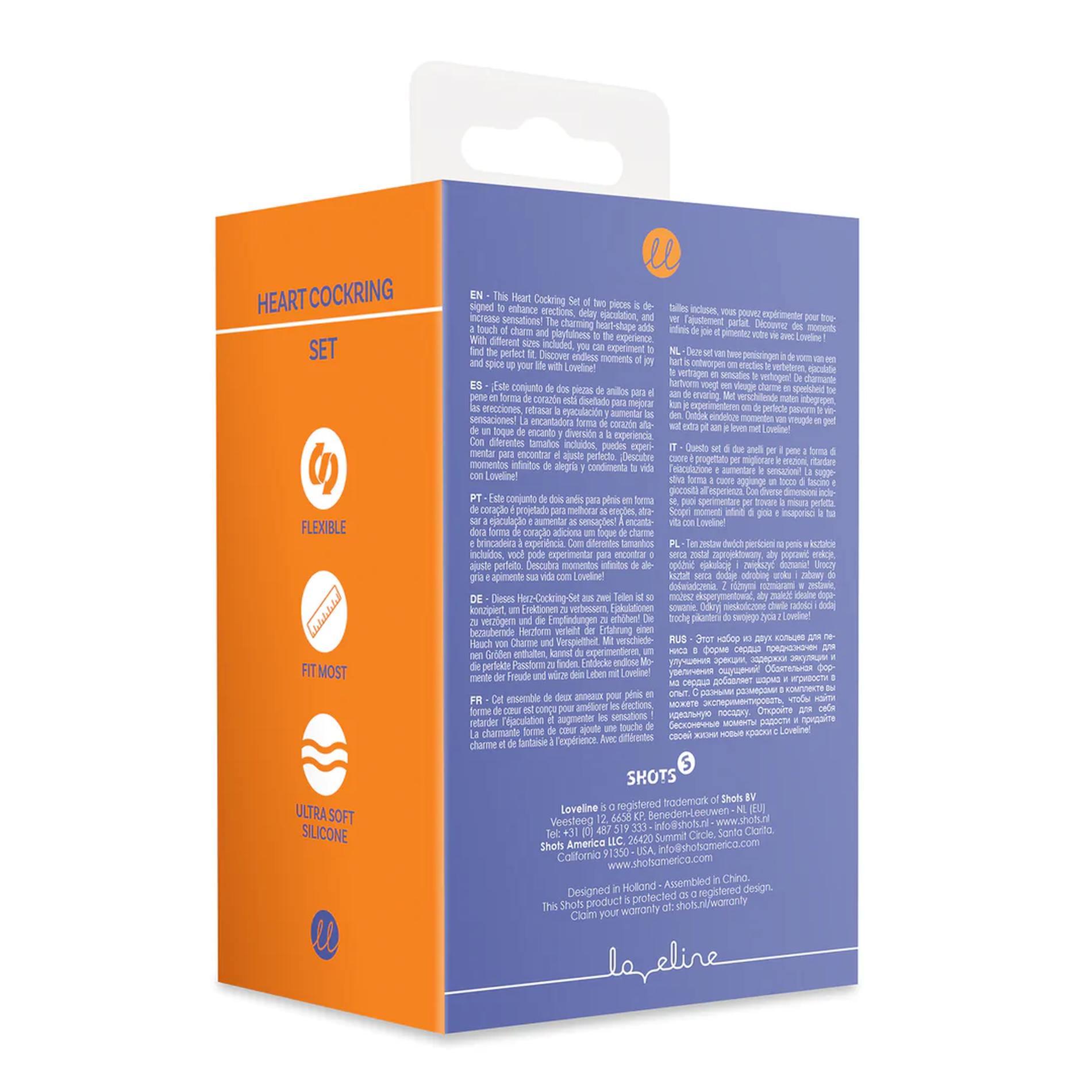 Pierścienie na penisa Heart Cockring Set