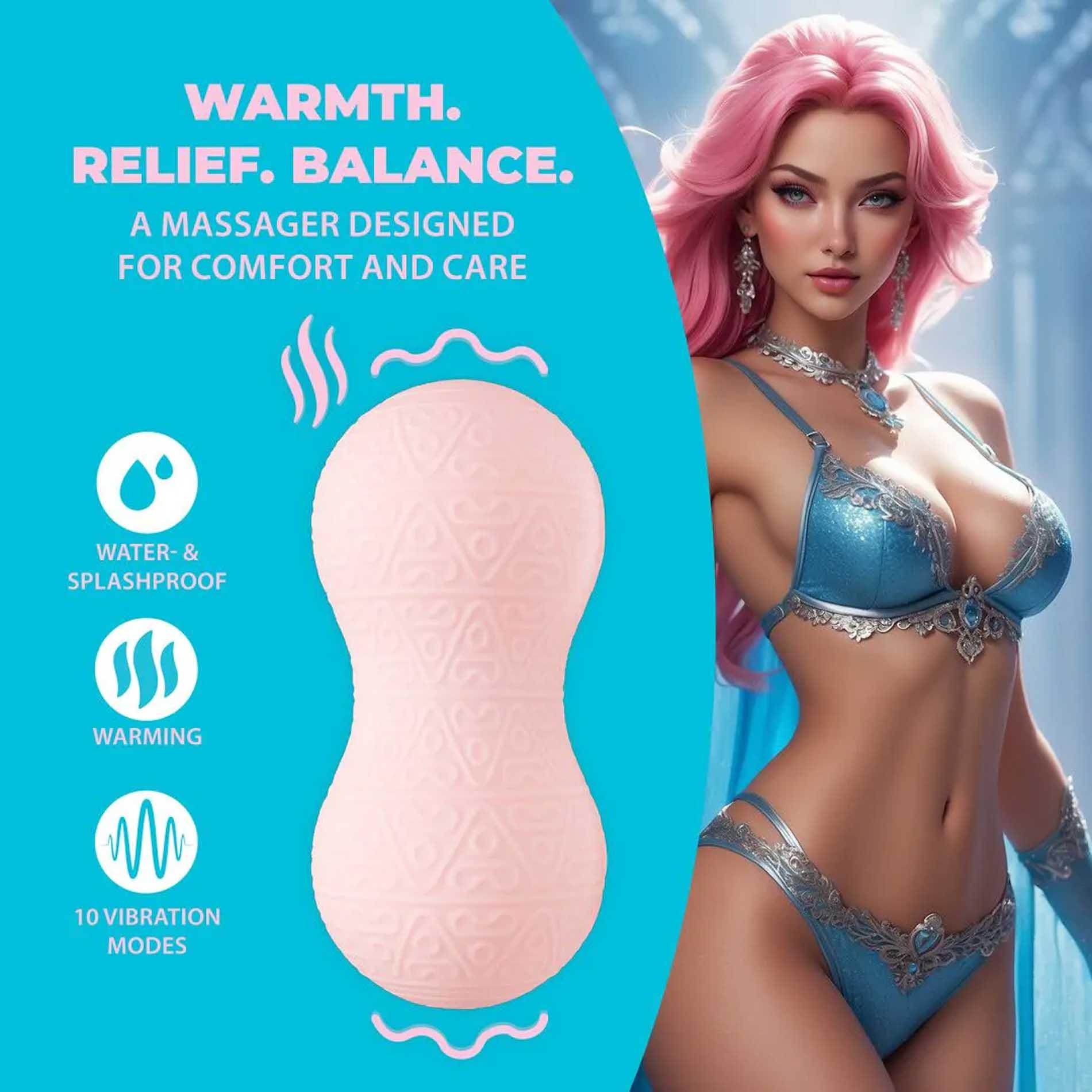Vibrating And Heating Massager - Pink