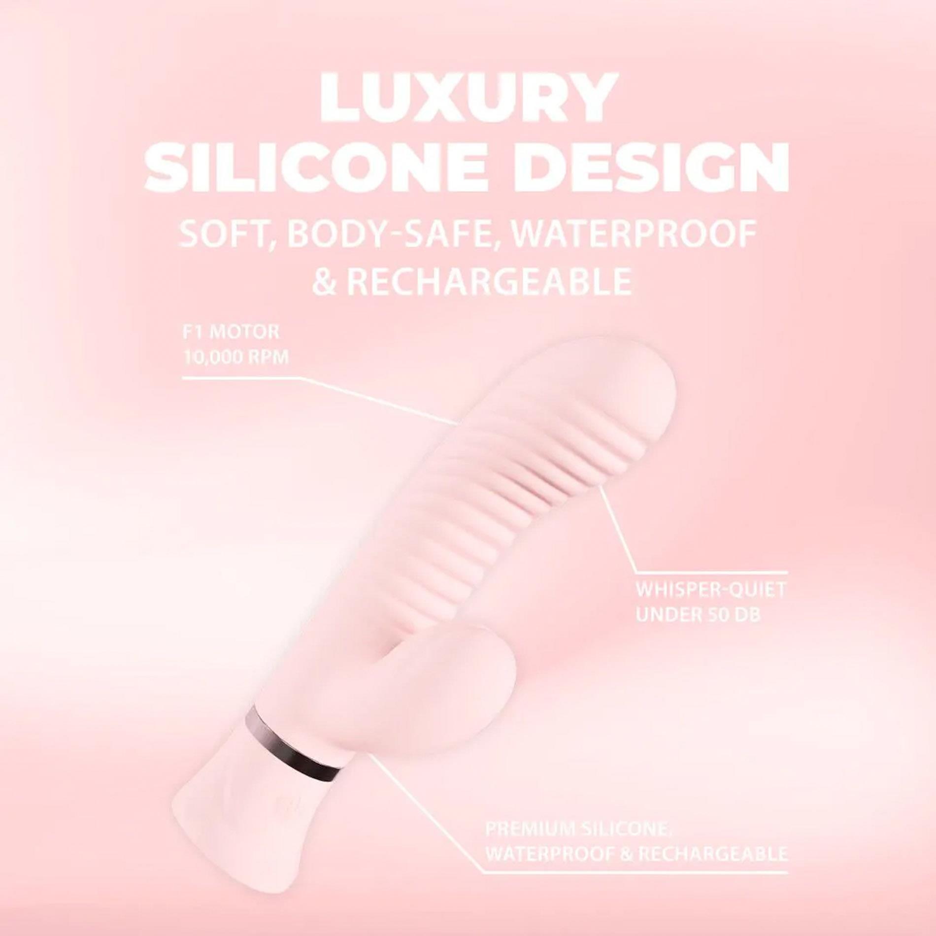 Mystique - Ribbed Rabbit Vibrator - Pink