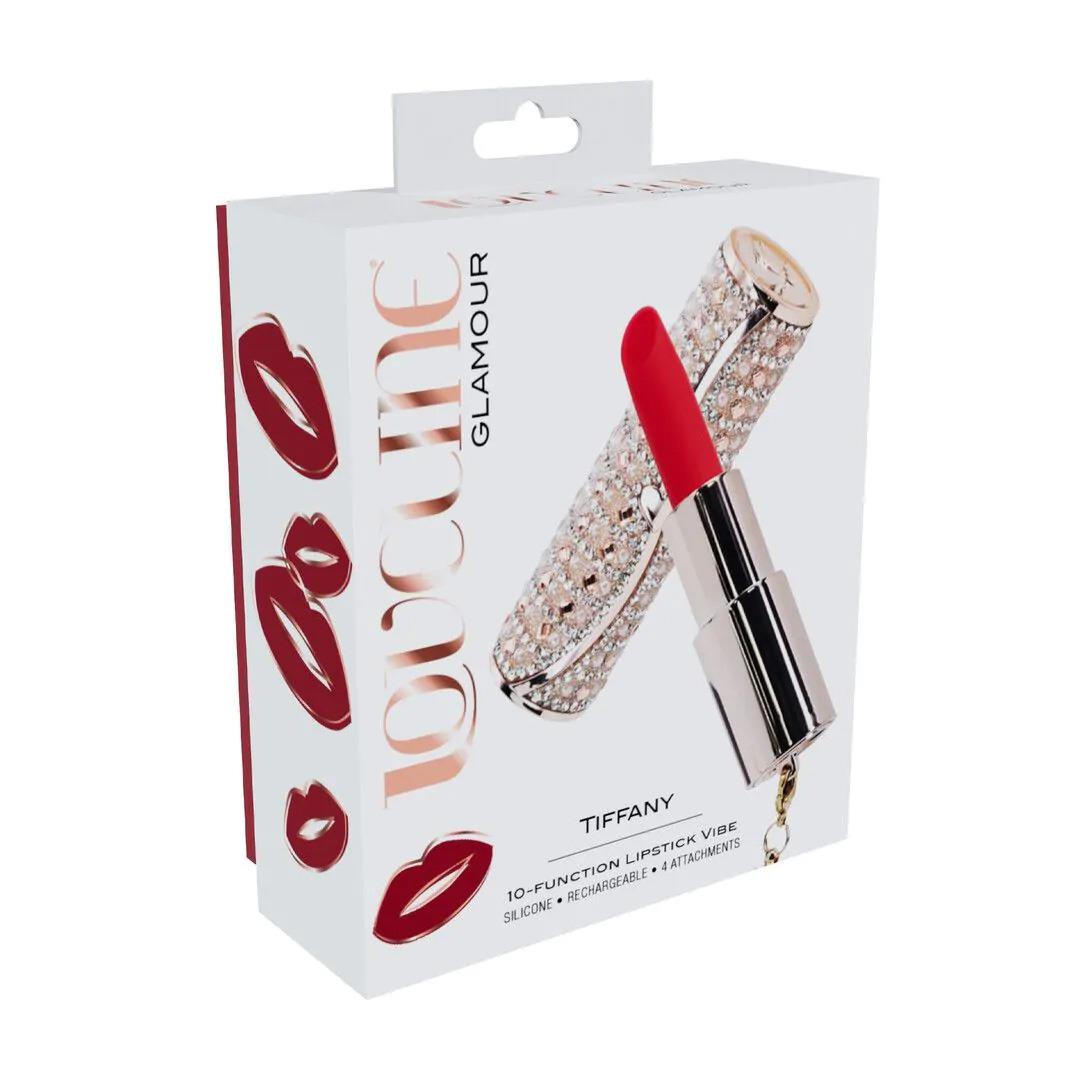 Tiffany - Lipstick Vibrator With 4 Attachments - Pink