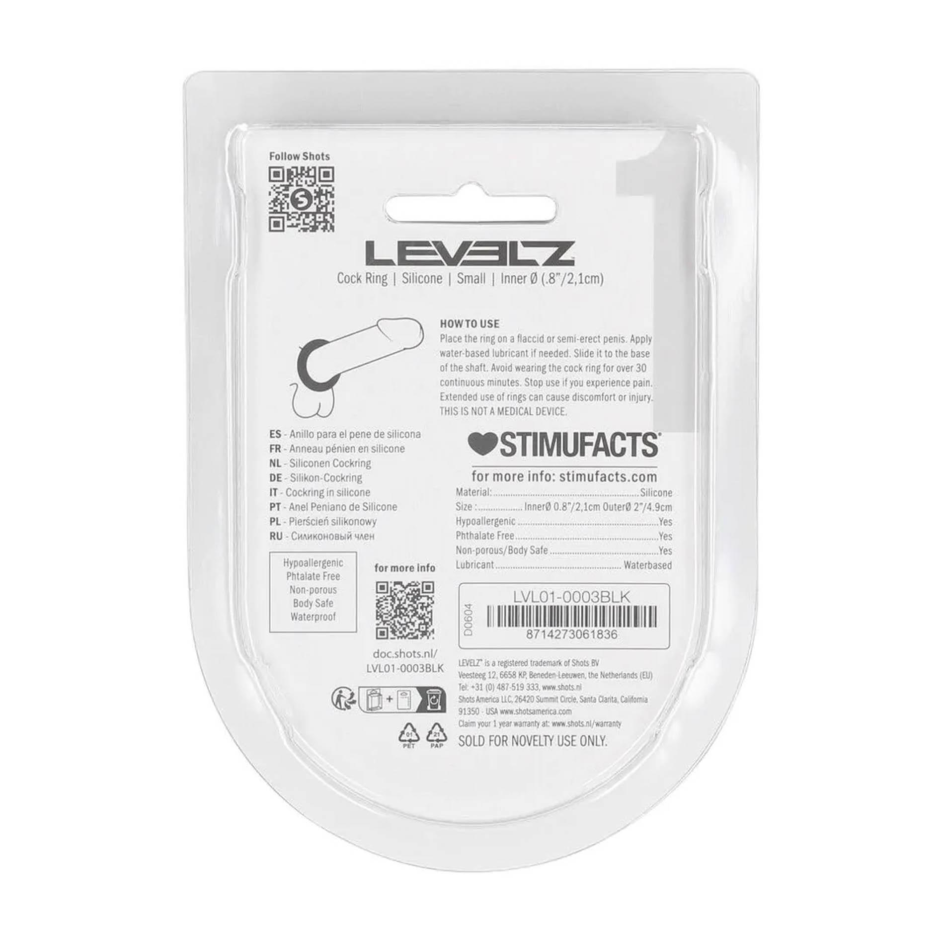 Liquid Silicone Cockring - S - Black