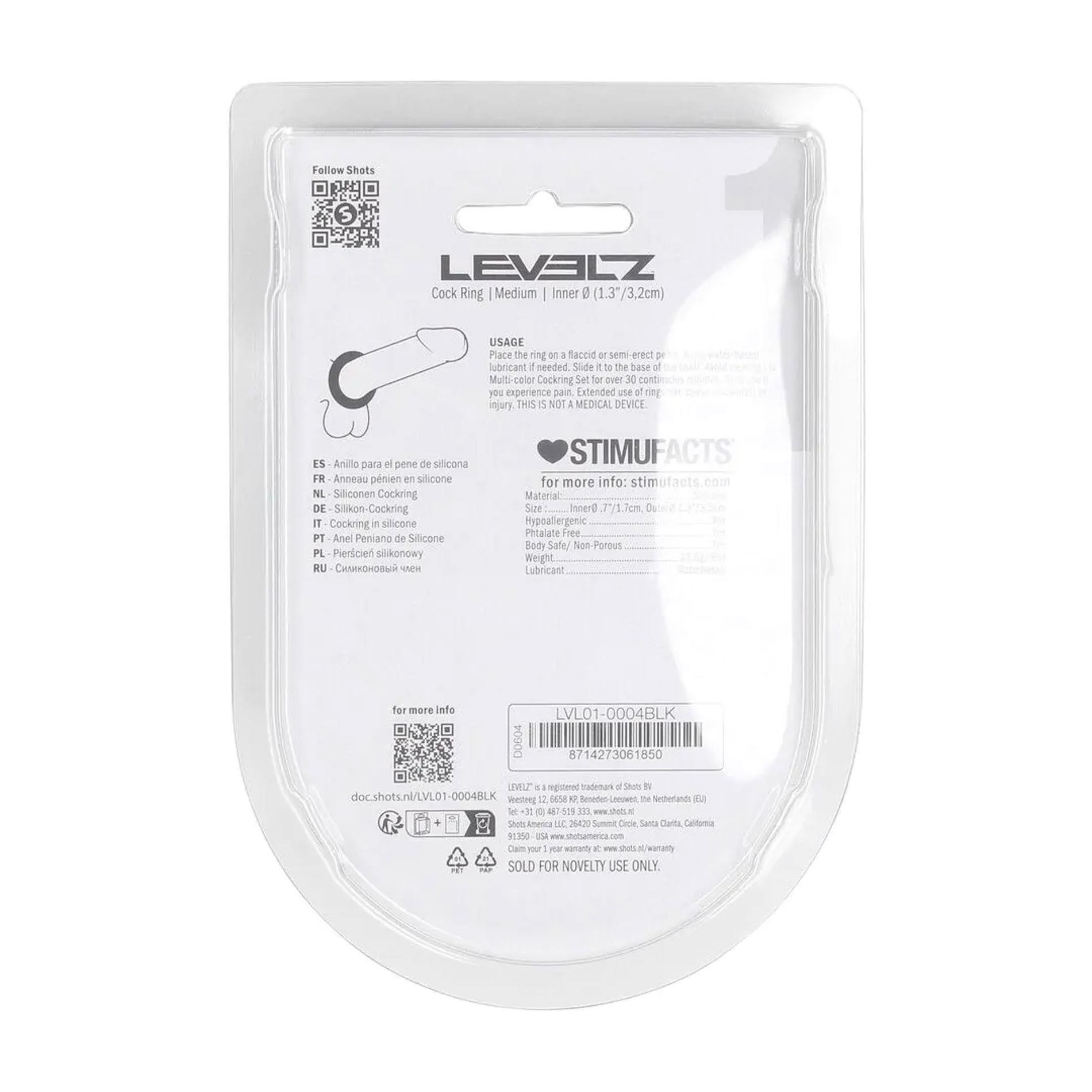 Liquid Silicone Cockring - M - Black