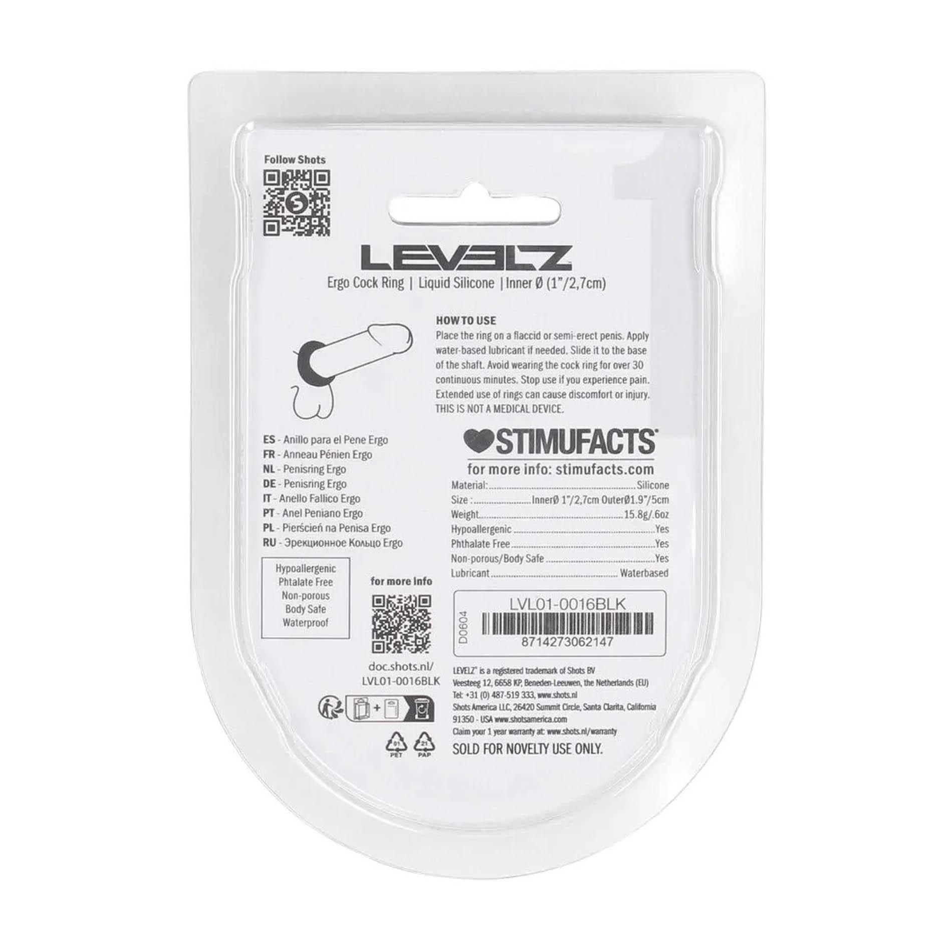 Ergo Liquid Silicone Cockring - Black