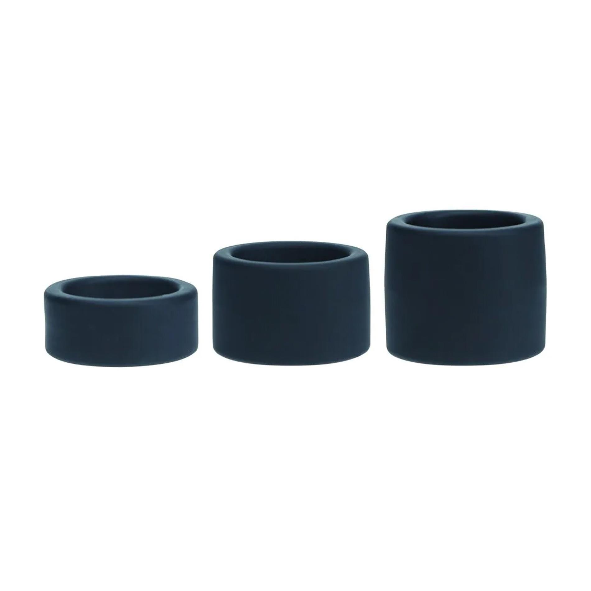 Liquid Silicone Ball Strap Set Of 3 - S/M/L - Black