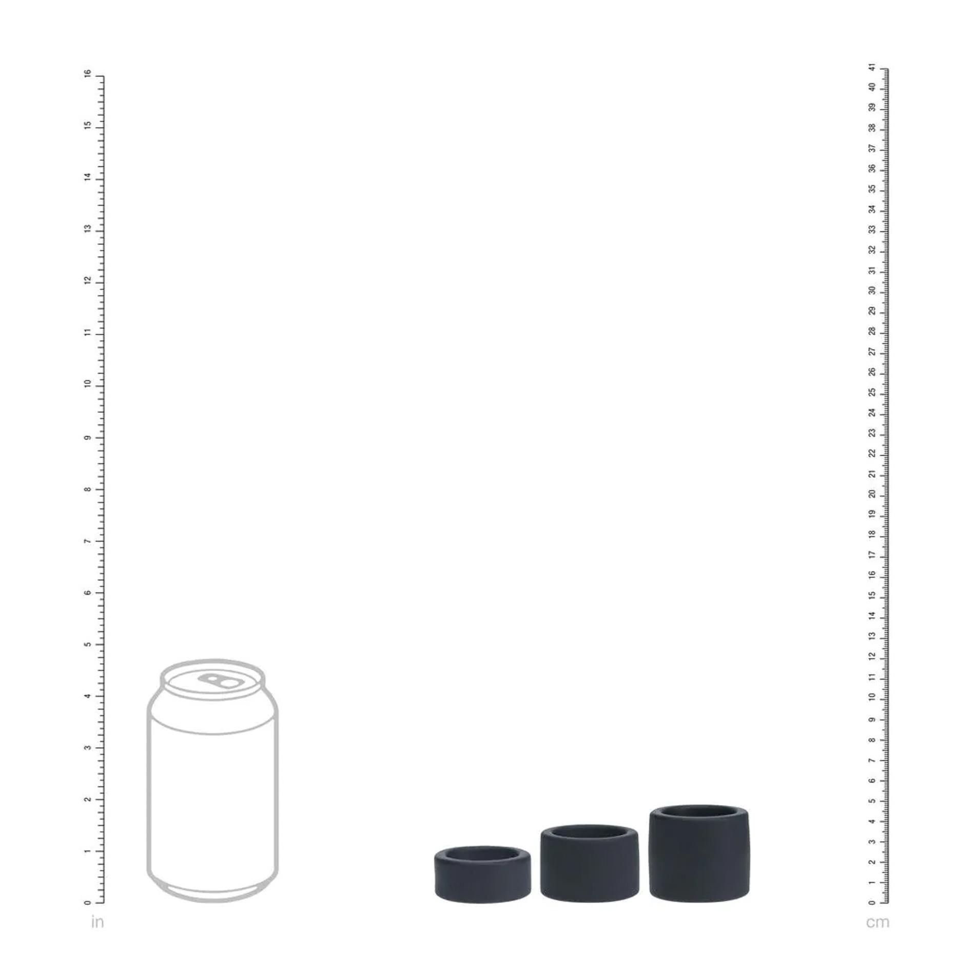 Liquid Silicone Ball Strap Set Of 3 - S/M/L - Black