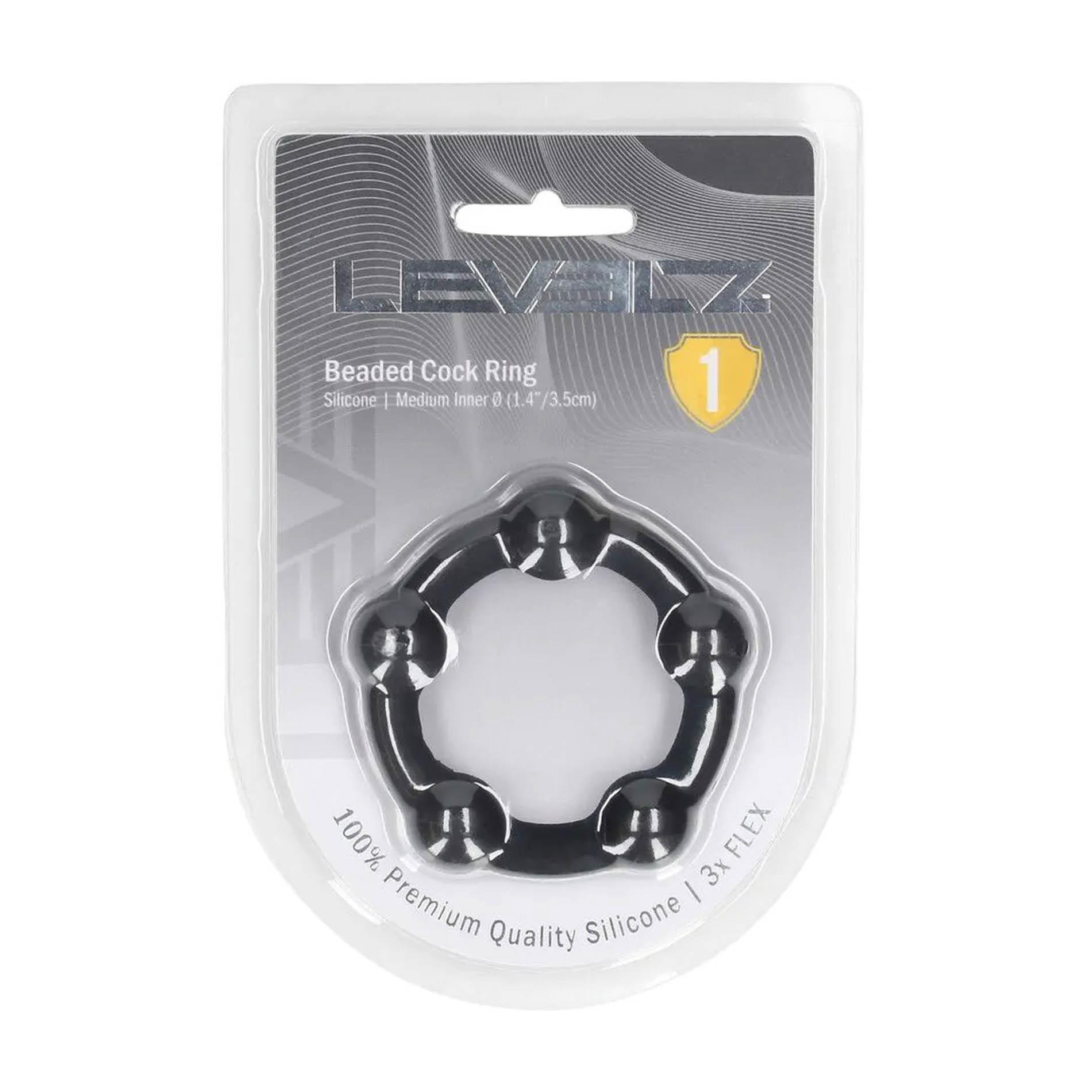 Beaded Silicone Cockring - M - 35Mm - Black