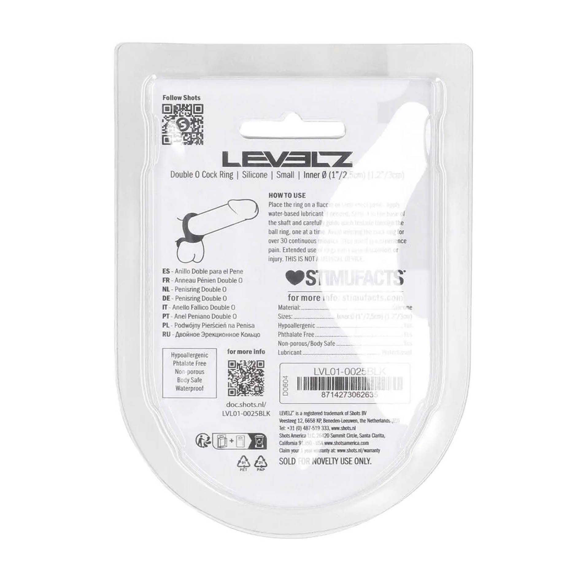 Double O Silicone Cockring - S - Black