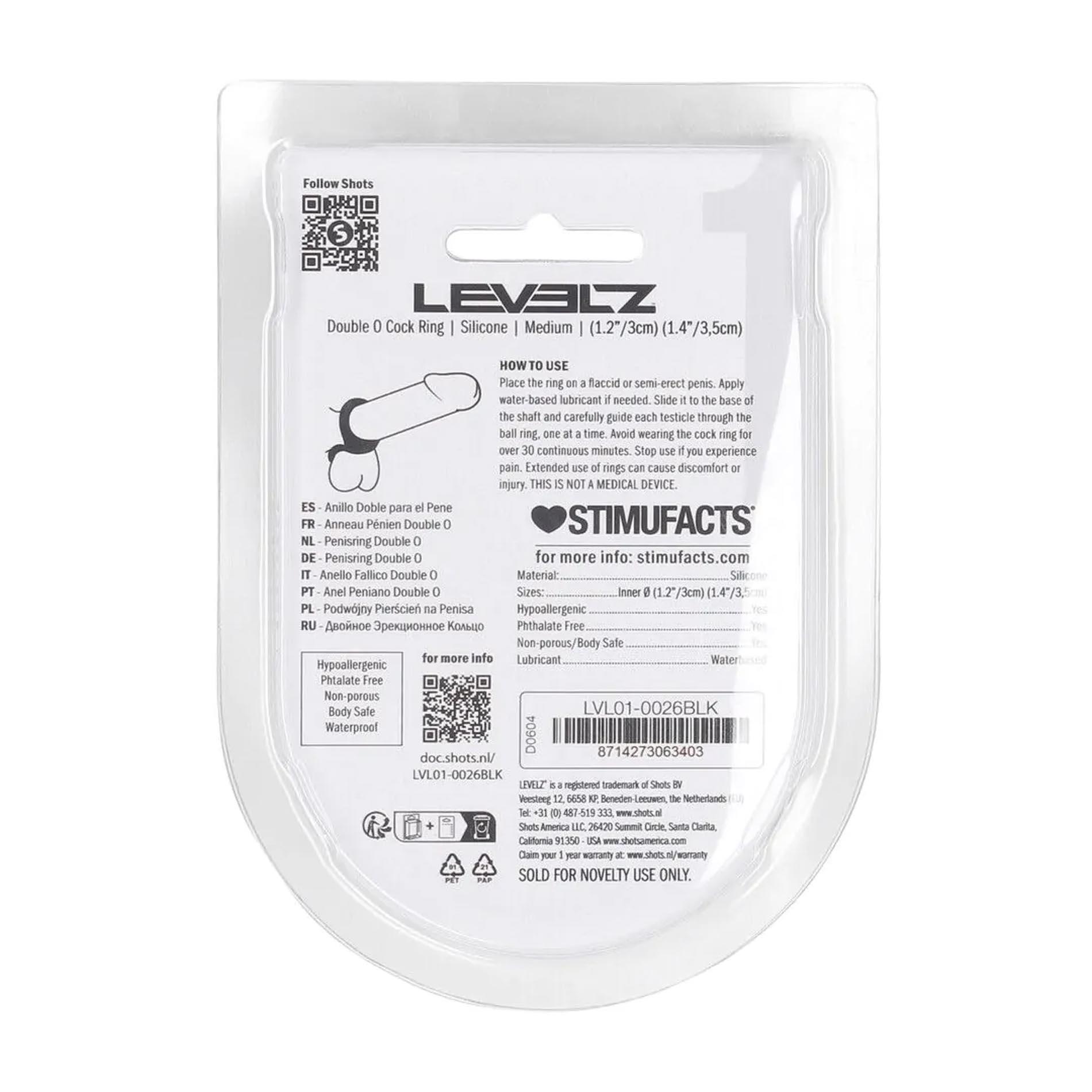 Double O Silicone Cockring - M - Black