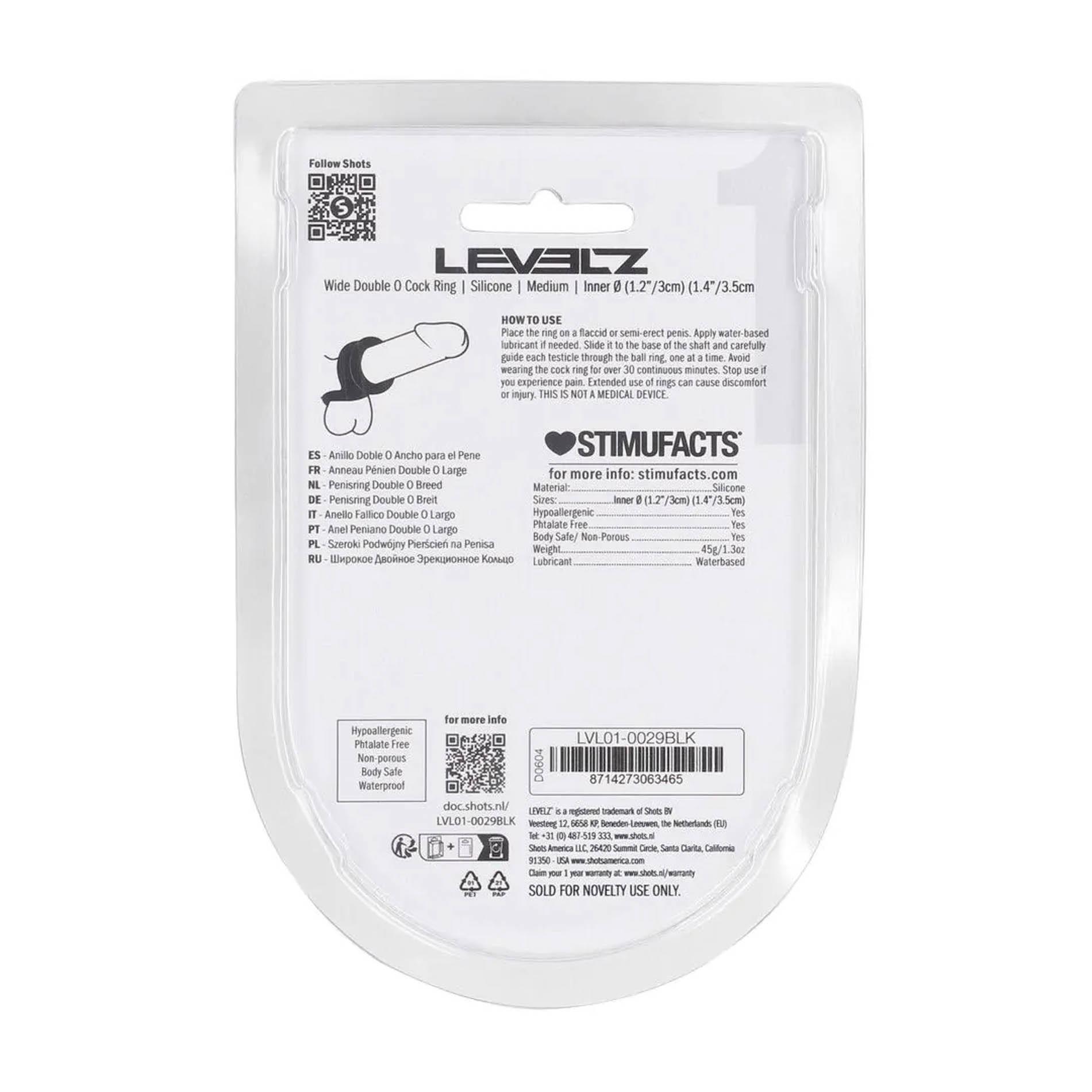 Wide Double O Silicone Cockring - M - Black