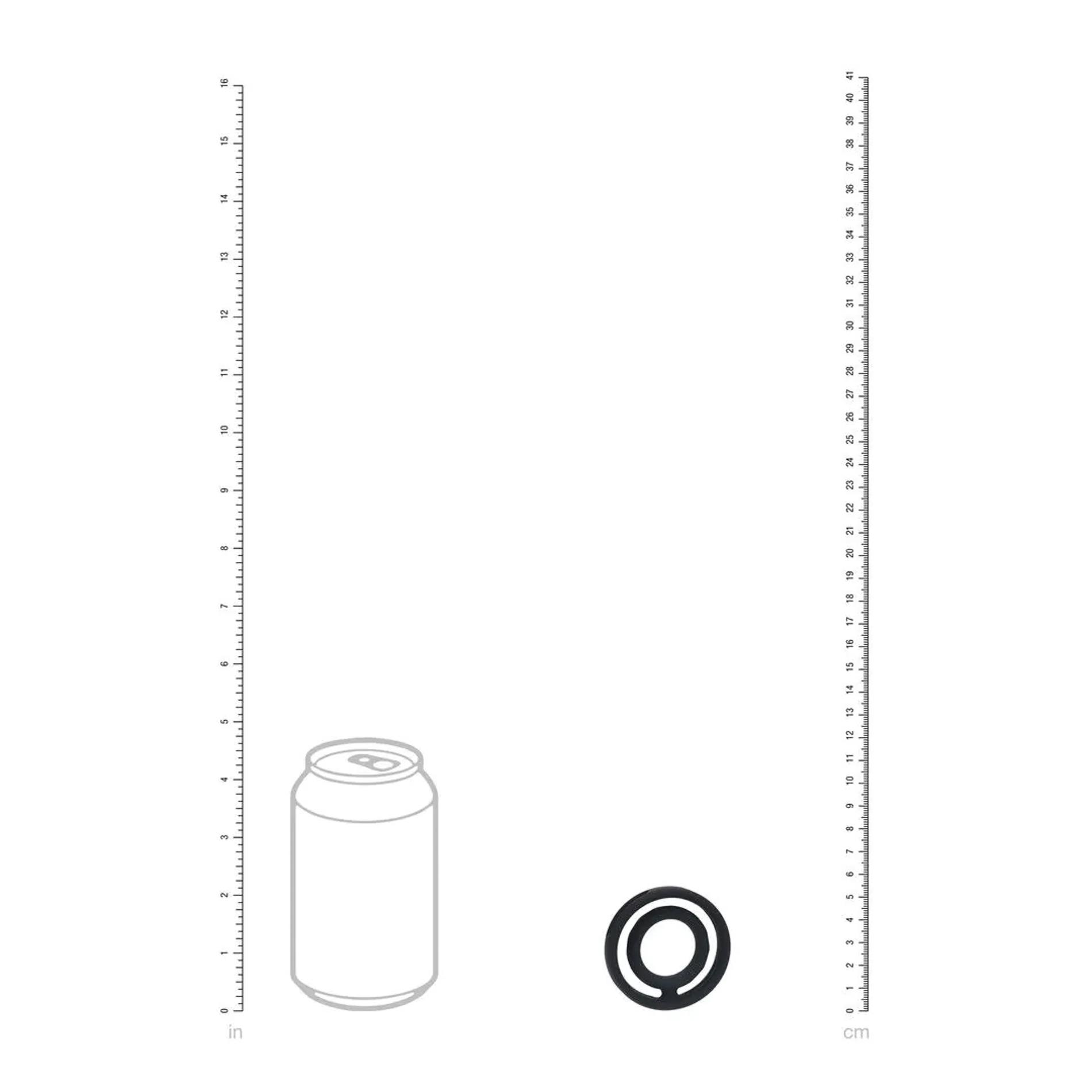 Classic Grooved Silicone Cock And Ball Ring - Black
