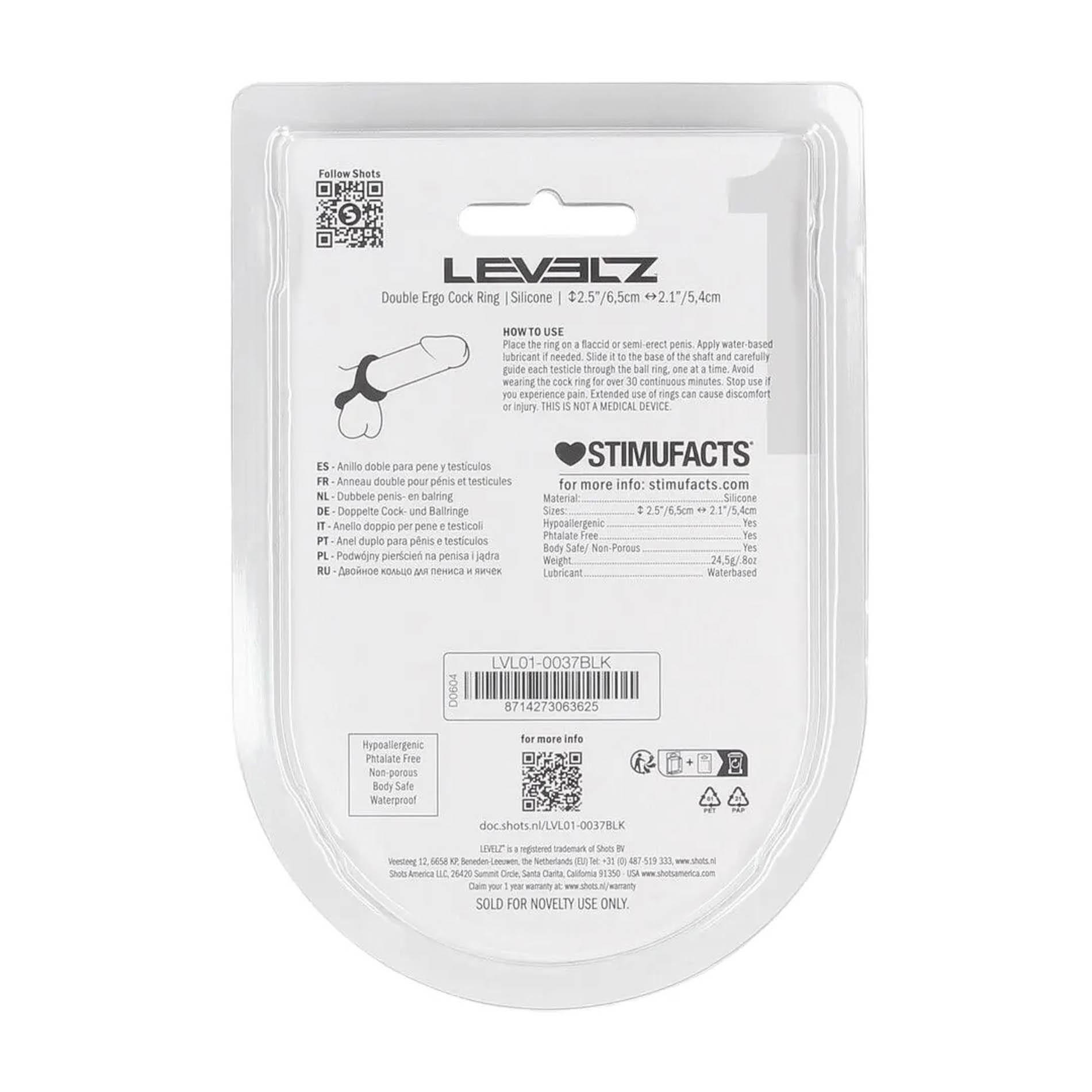 Double Ergo Silicone Cockring - Black