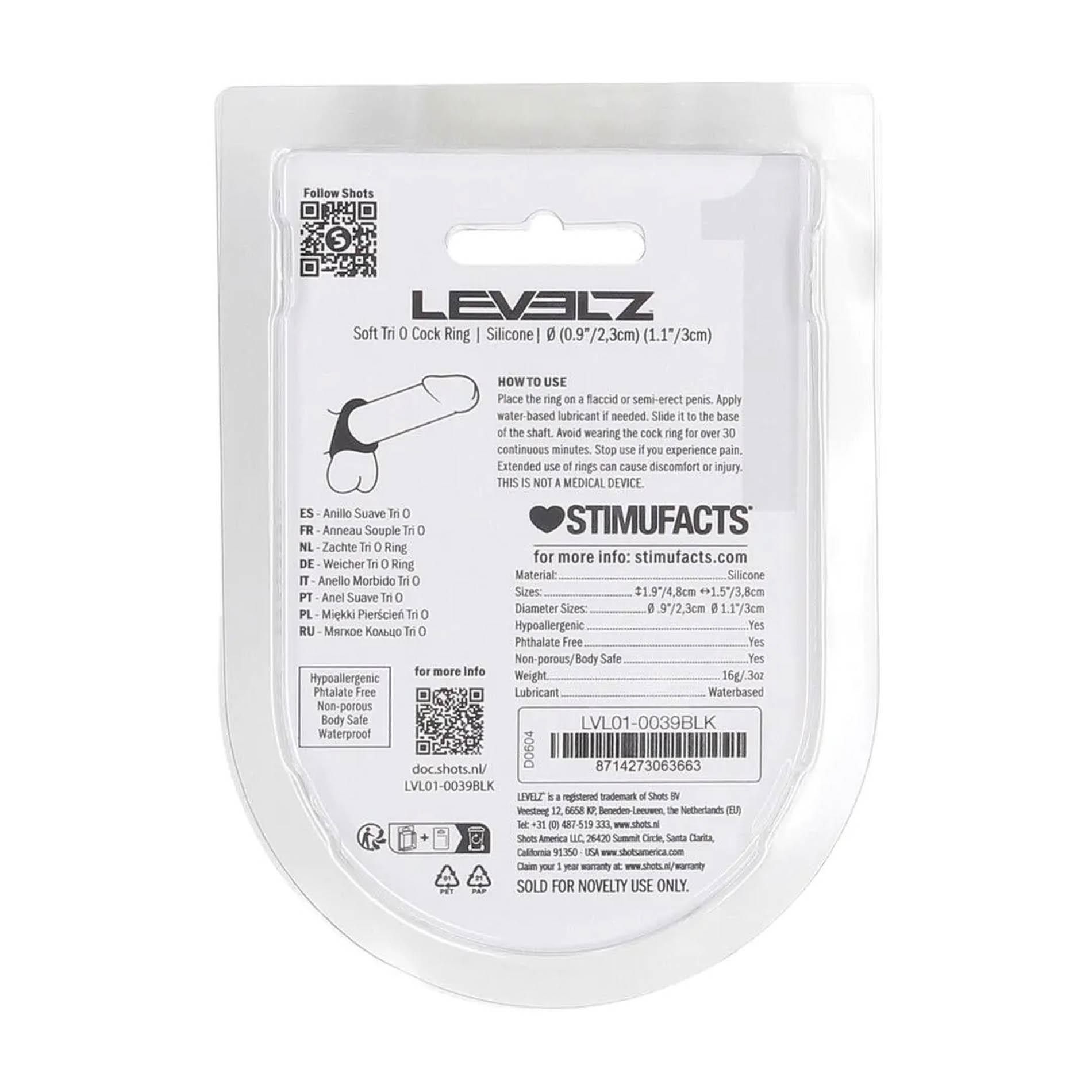 Soft Tri O Silicone Cockring - Black