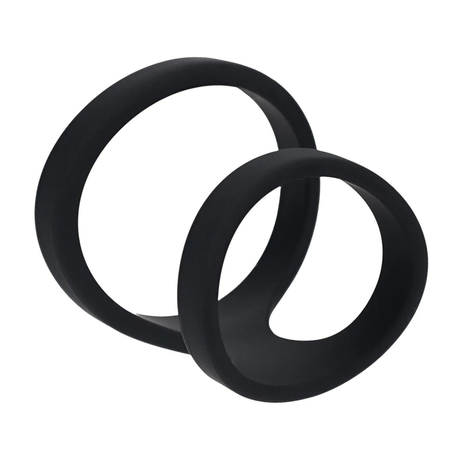 2 Loop Silicone Cockring - Black
