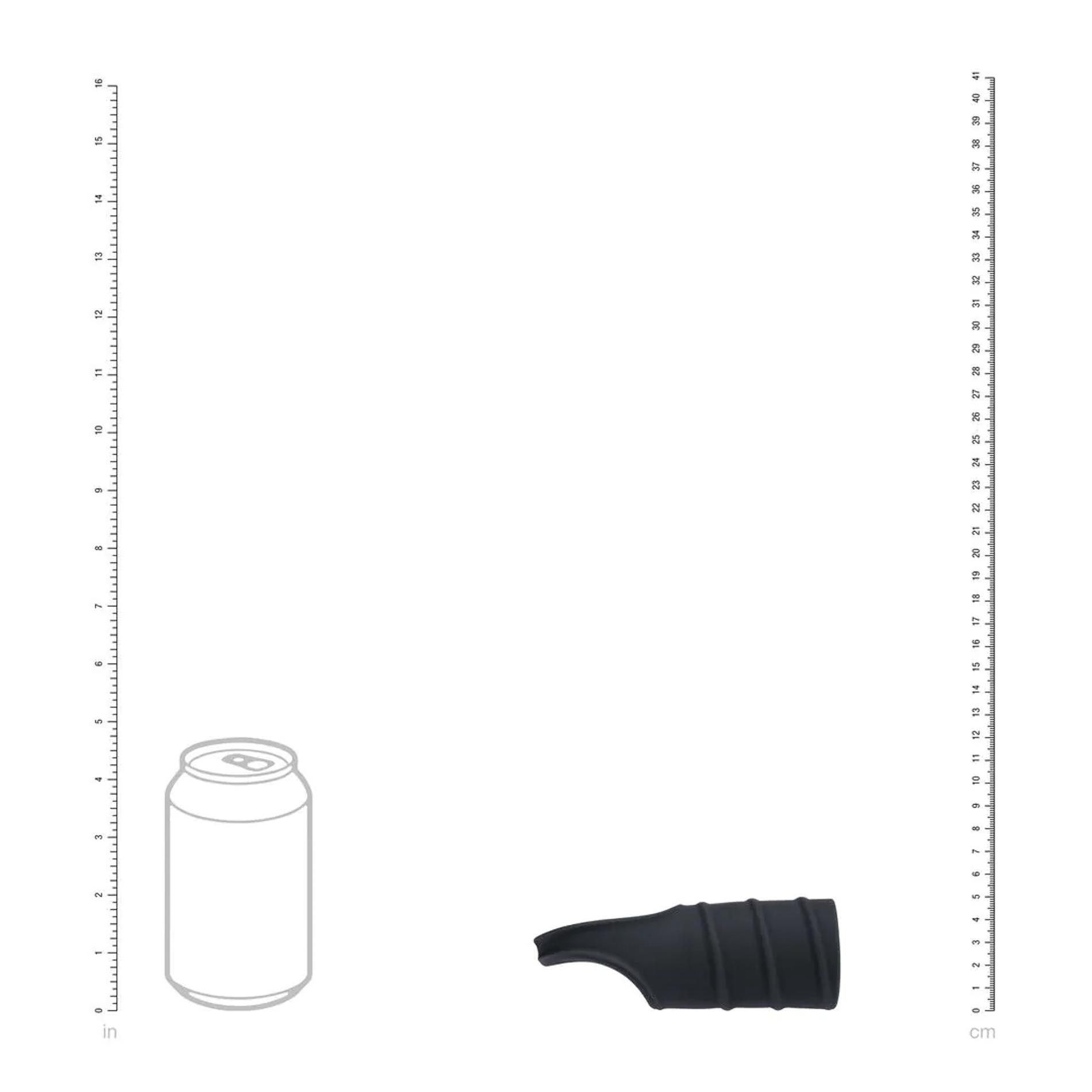 Silicone Cockring And Ribbed Sleeve - Black