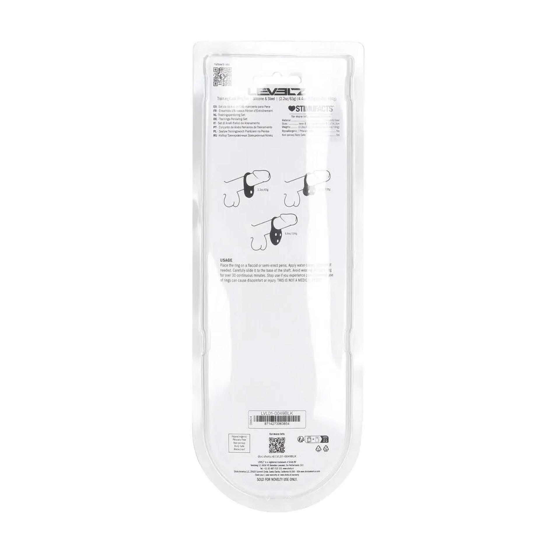 Silicone Training Cockring Set Of 3 - S/M/L - Black