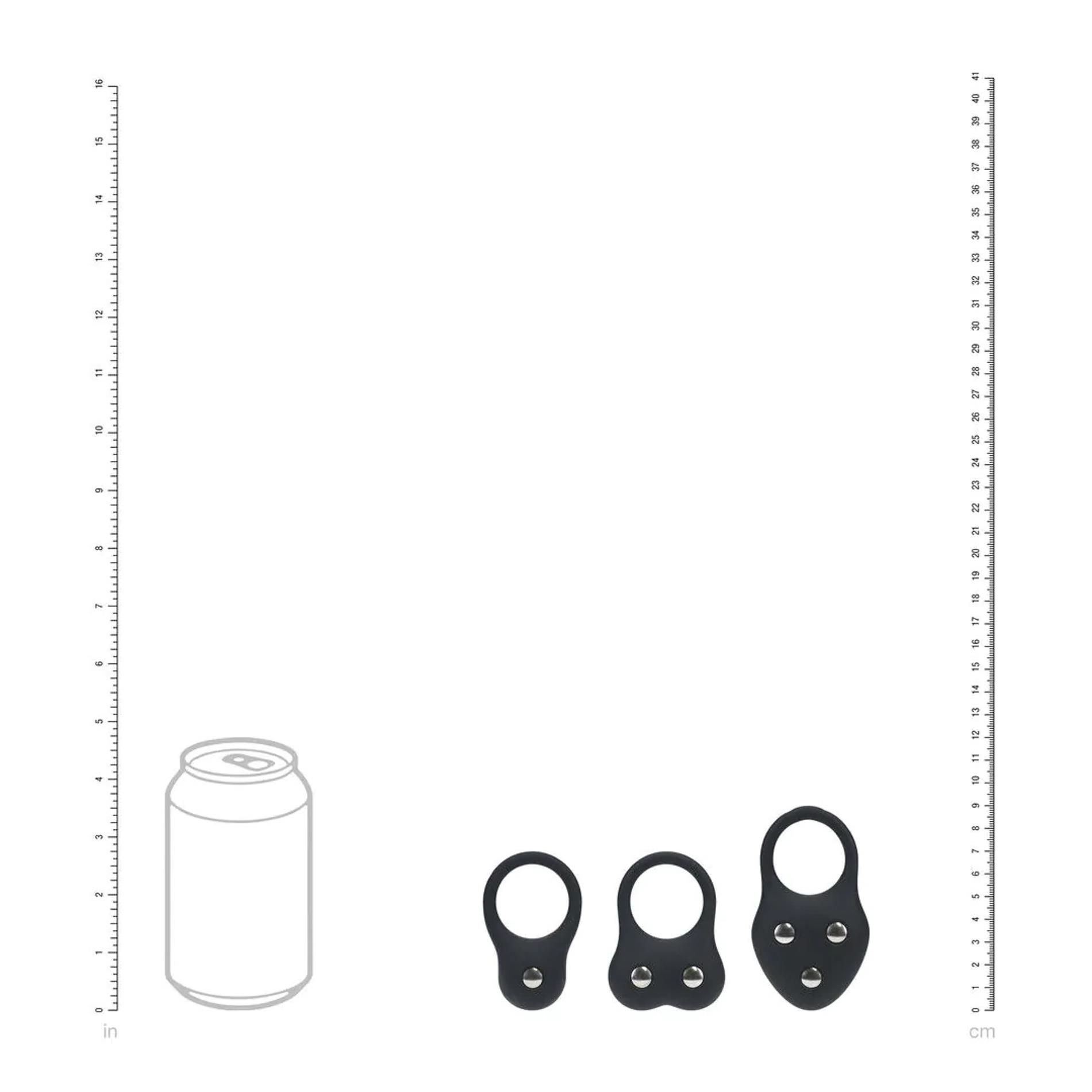 Silicone Training Cockring Set Of 3 - S/M/L - Black