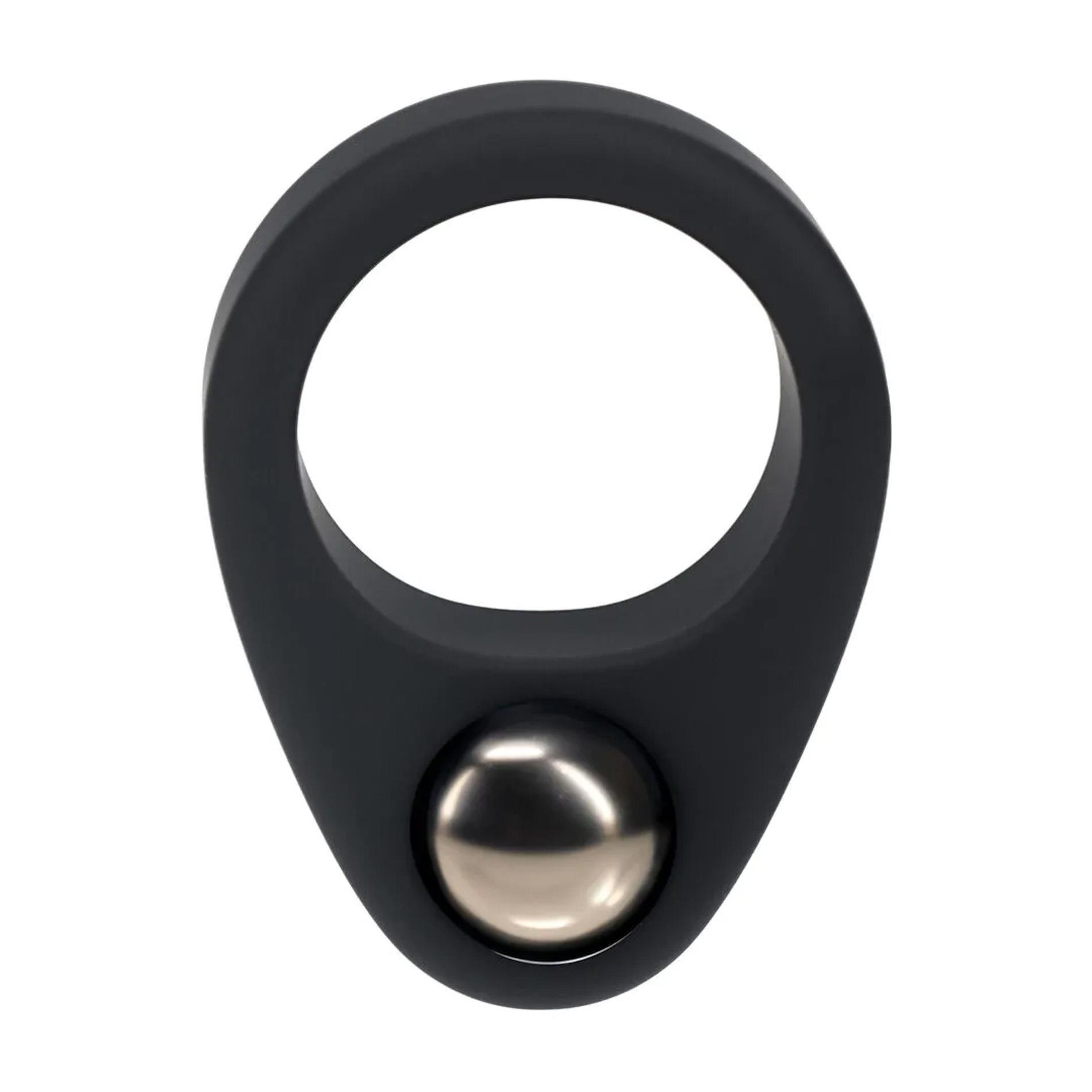 Liquid Silicone Single Weighted Ball Cockring - Black
