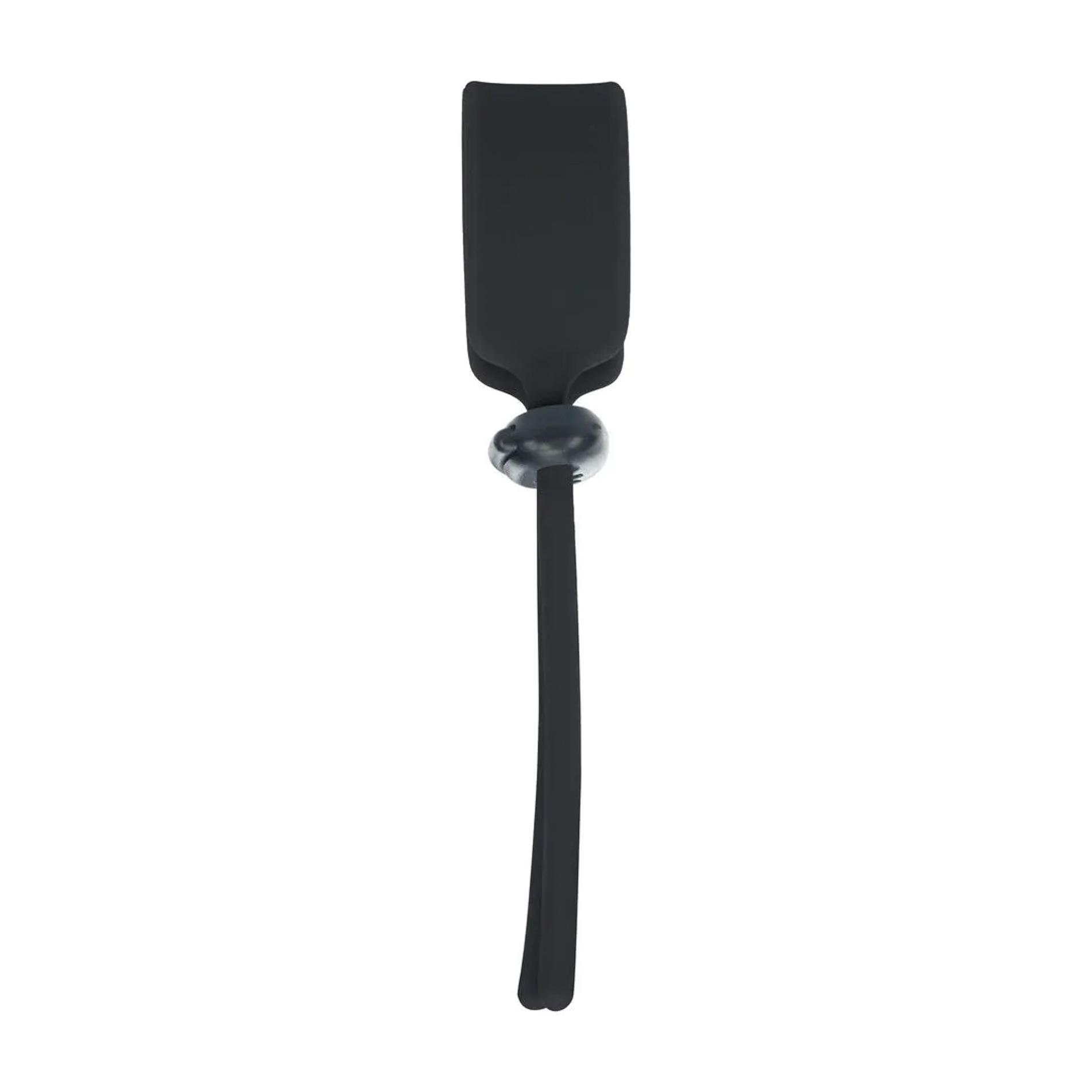 Wide Adjustable Silicone Lasso Cockring - 5Mm - Black