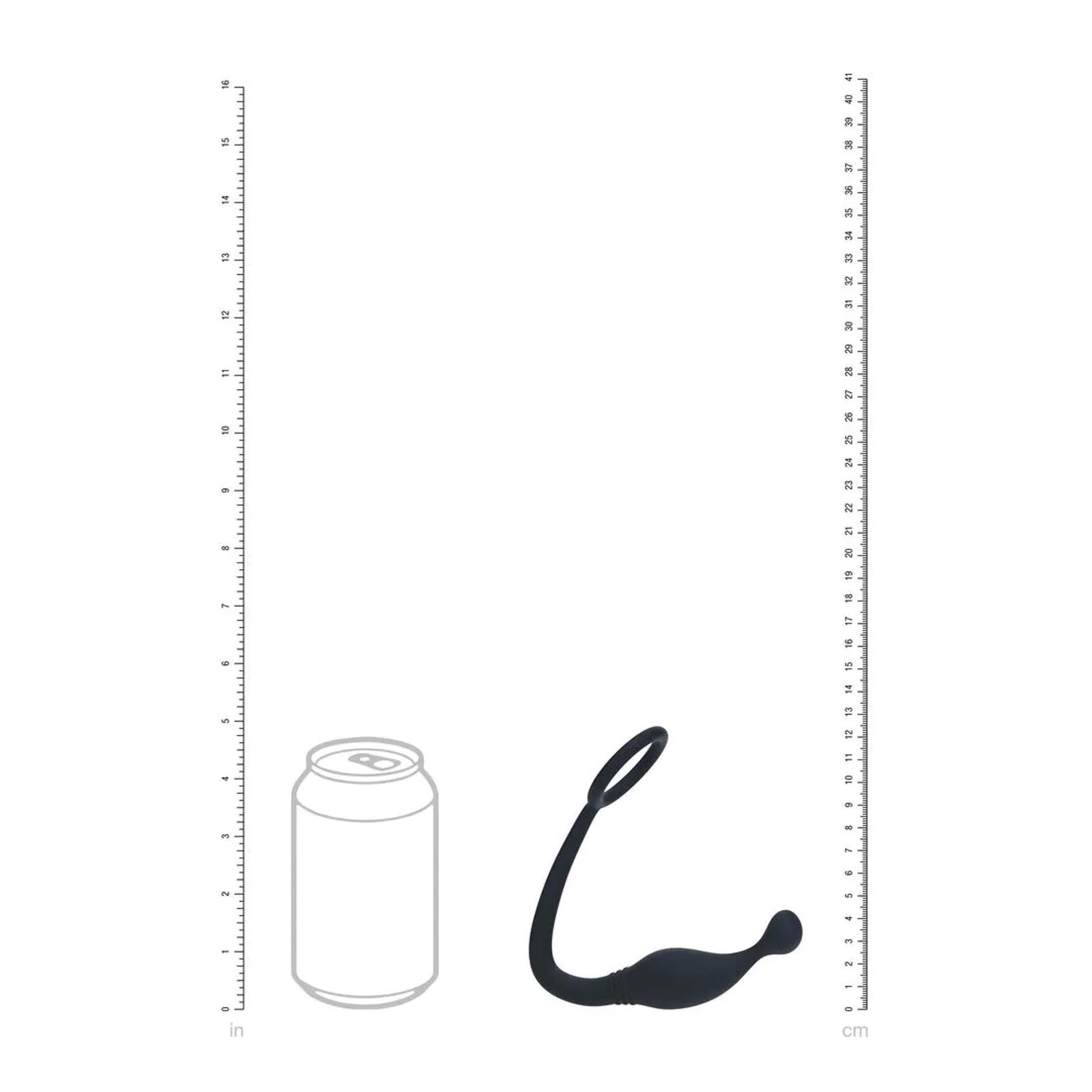 Silicone Cockring With Prostate Stimulator - S - Black
