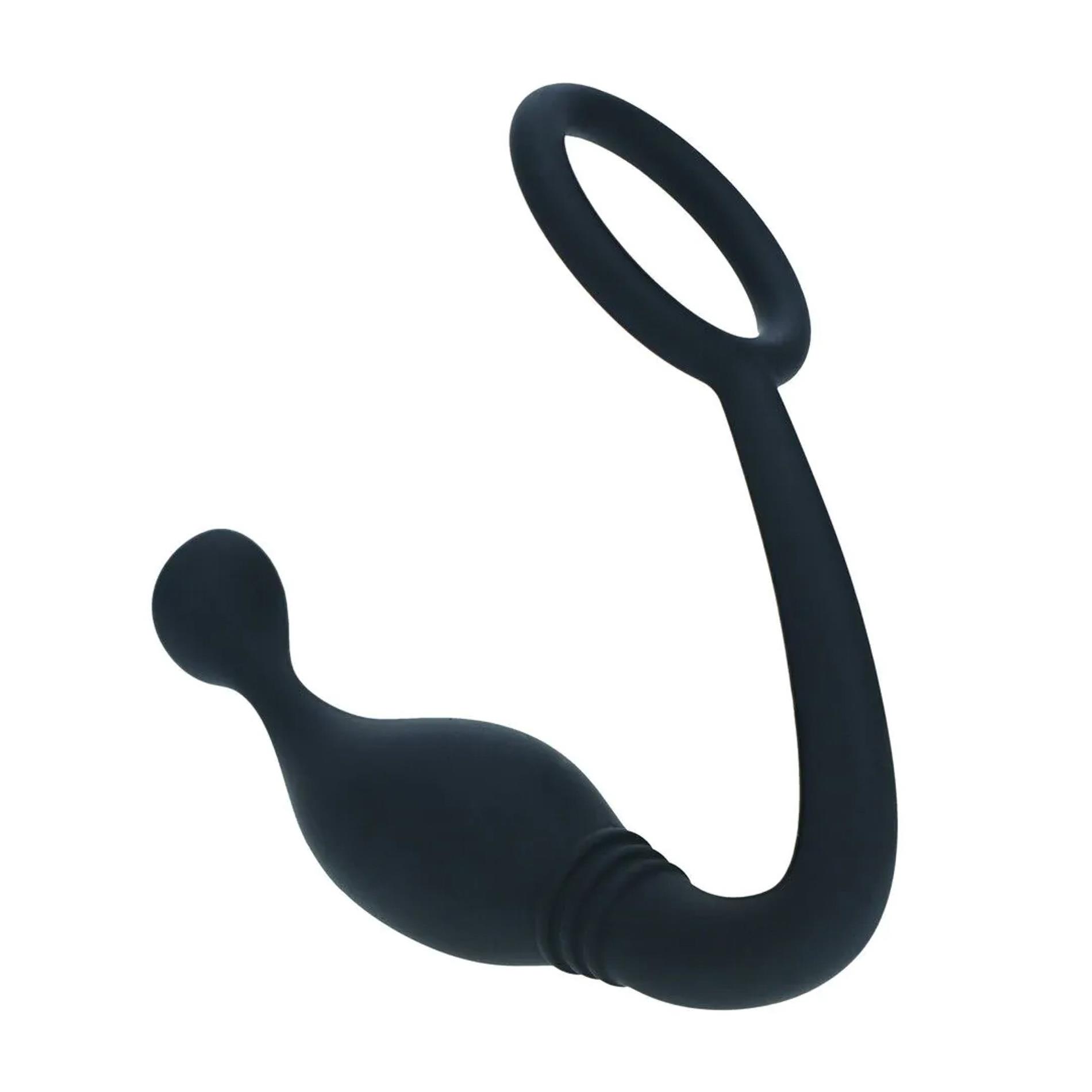 Silicone Cockring With Prostate Stimulator - M - Black