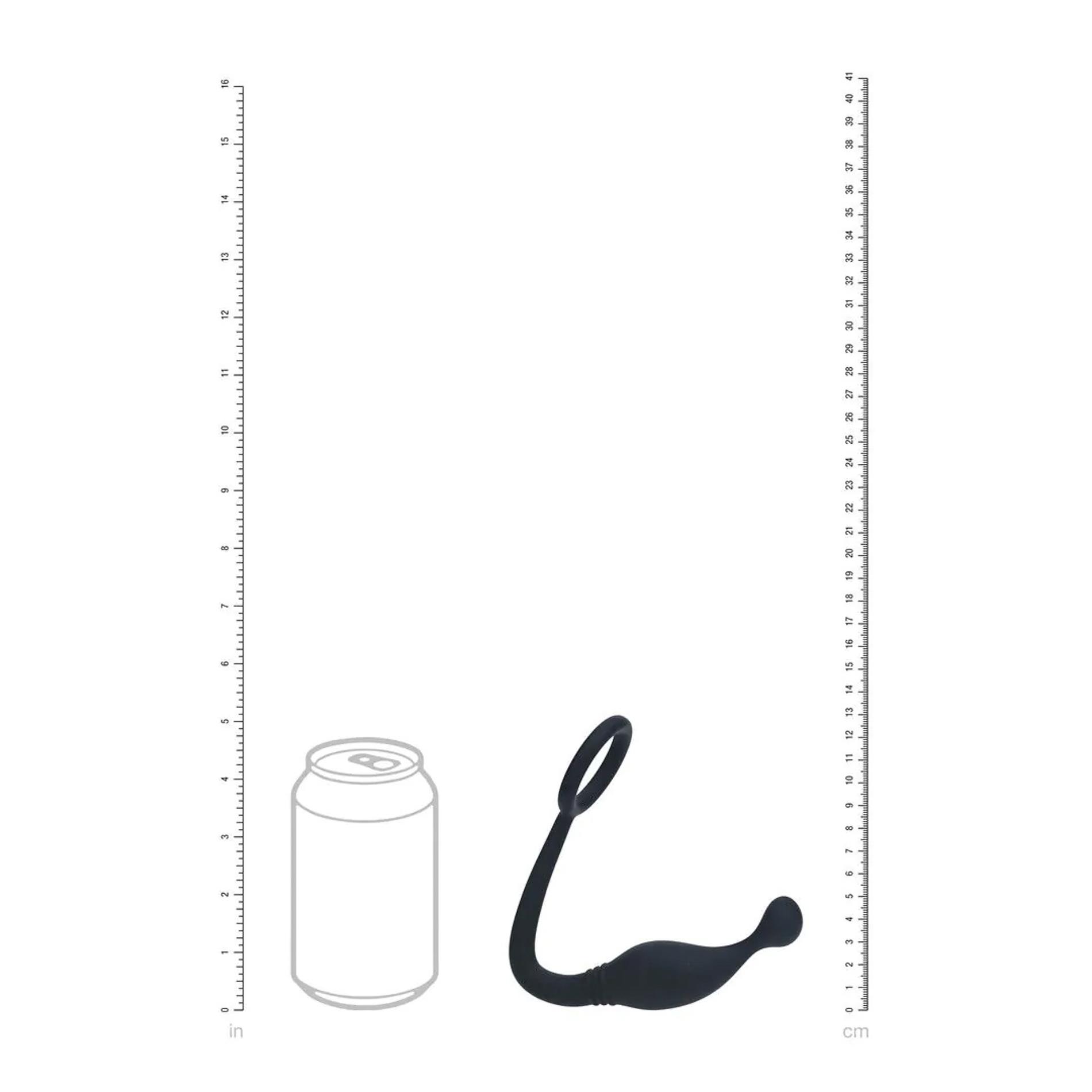 Silicone Cockring With Prostate Stimulator - M - Black