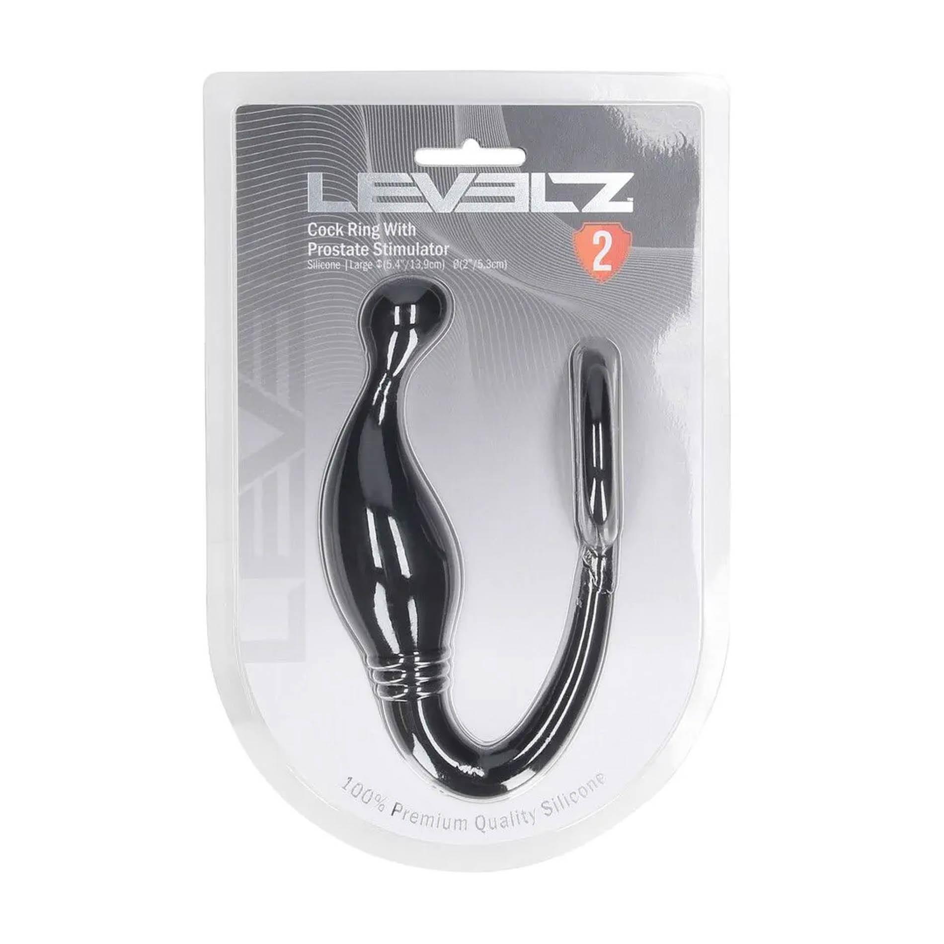 Silicone Cockring With Prostate Stimulator - L - Black