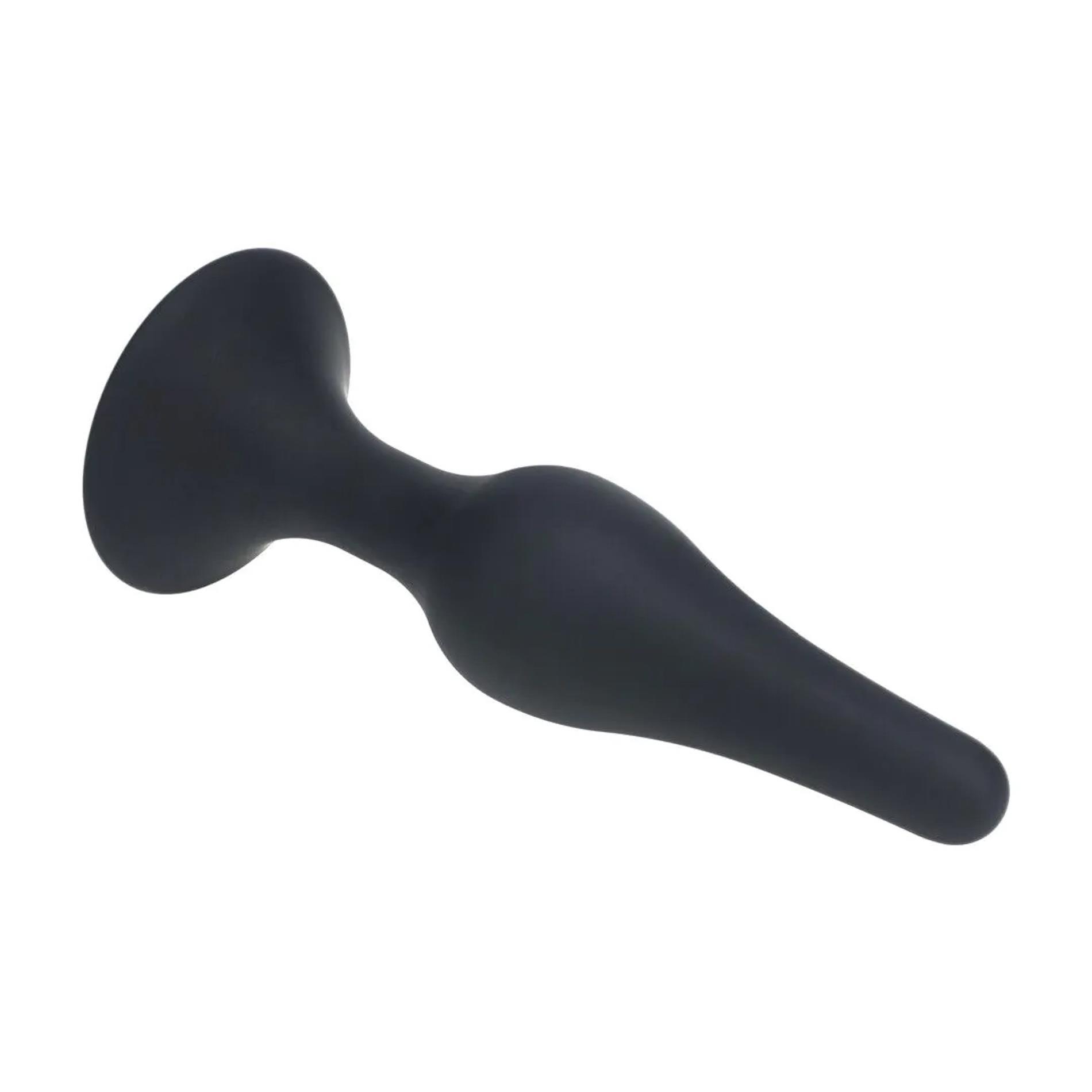 Slim Silicone Anal Plug - Xl - Black