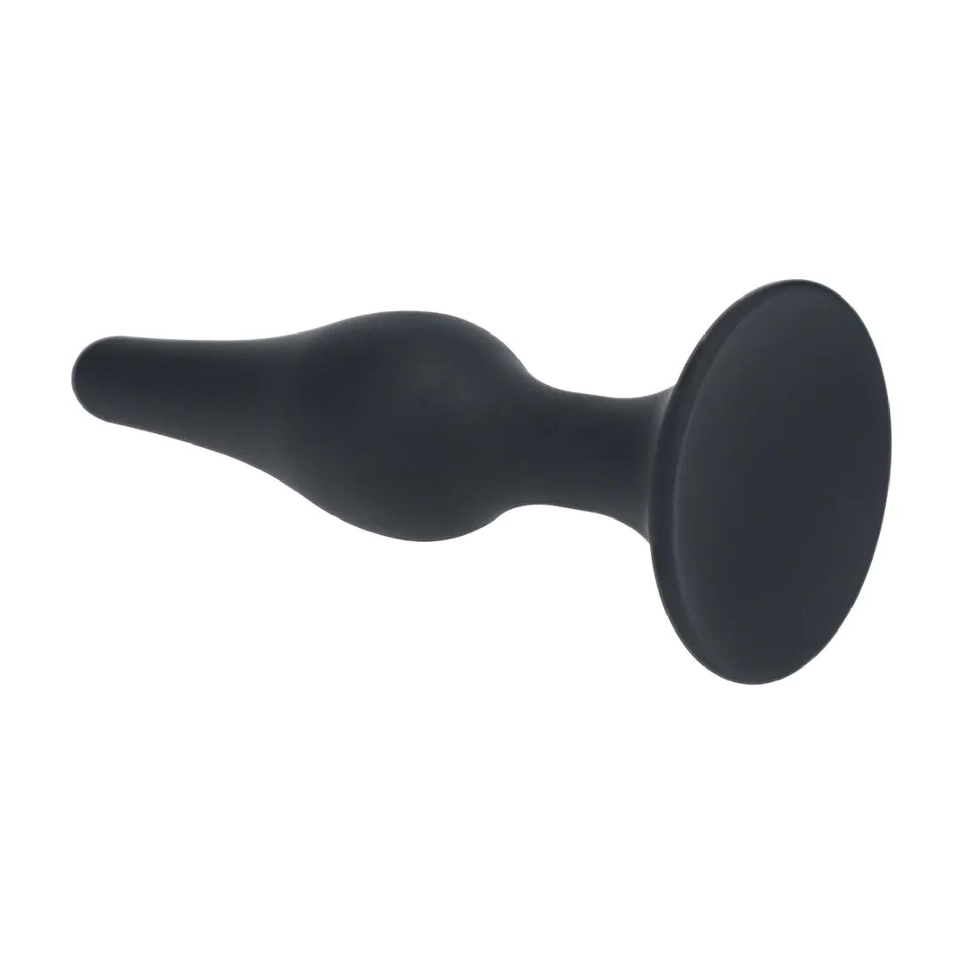 Slim Silicone Anal Plug - Xl - Black