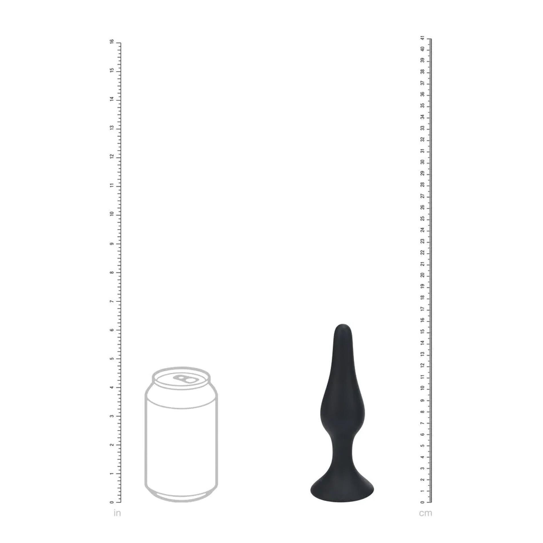 Slim Silicone Anal Plug - Xl - Black