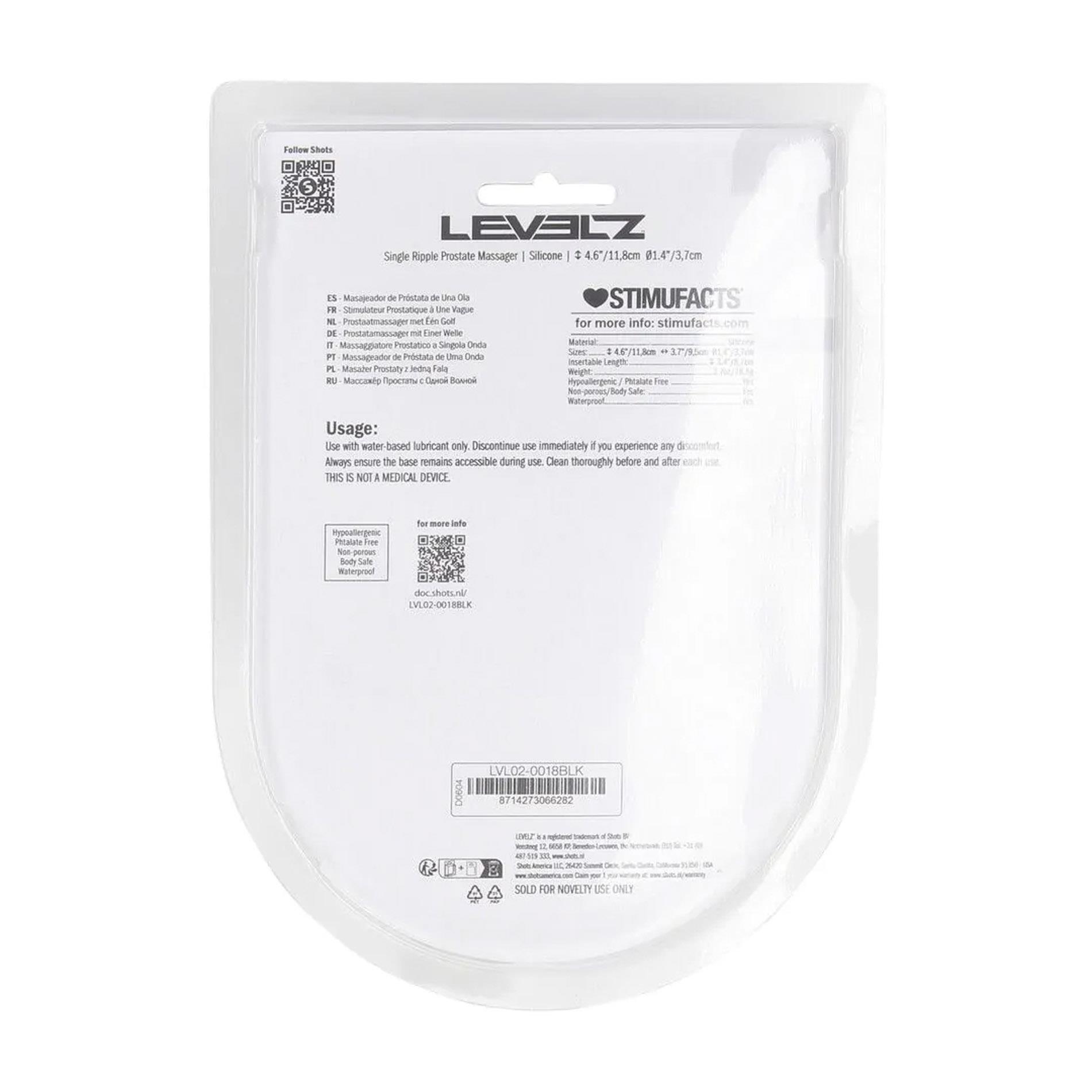 Single Ripple Silicone Prostate Massager - Black