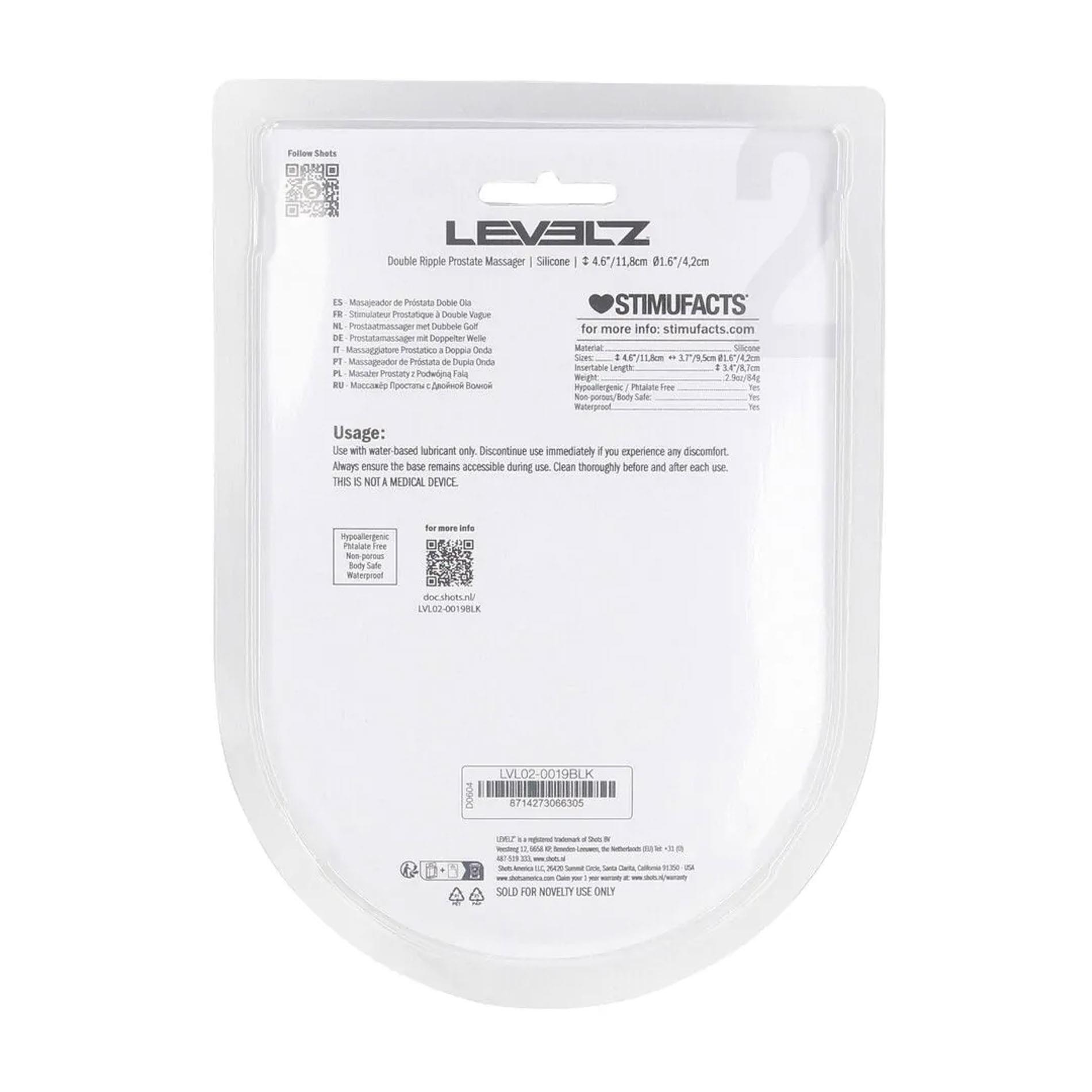 Double Ripple Silicone Prostate Massager - Black